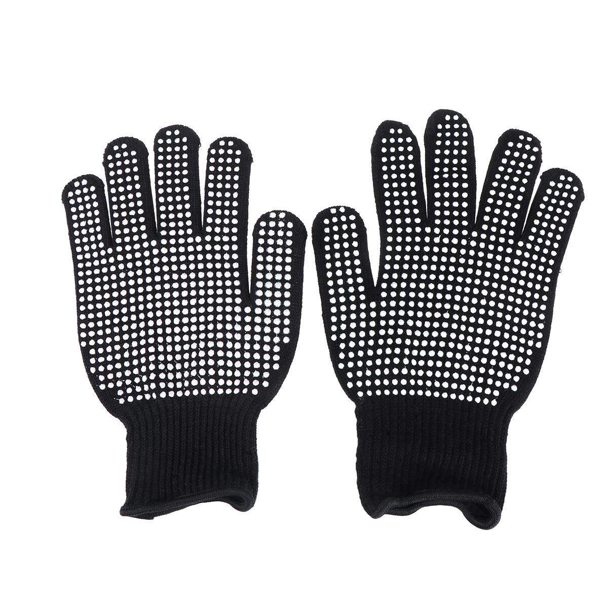 Beaupretty Heat-Resistant Oven Gloves for Cooking & Hair Styling - Thermal Protection for Baking, Grilling & Curling Iron Use - Black