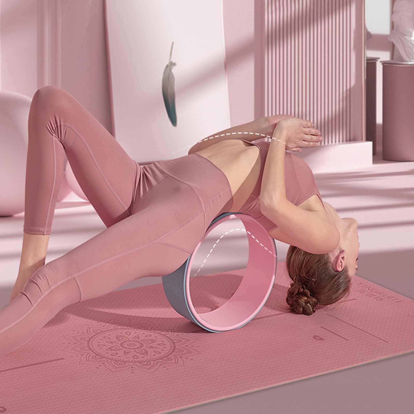 Chirp Wheel Yoga Back Roller for Back Pain Relief - Pink & Purple Massage Wheel for Fitness, Stretching, Gym, Yoga & Dance - Home & Studio Use for Spinal Alignment & Muscle Relaxation