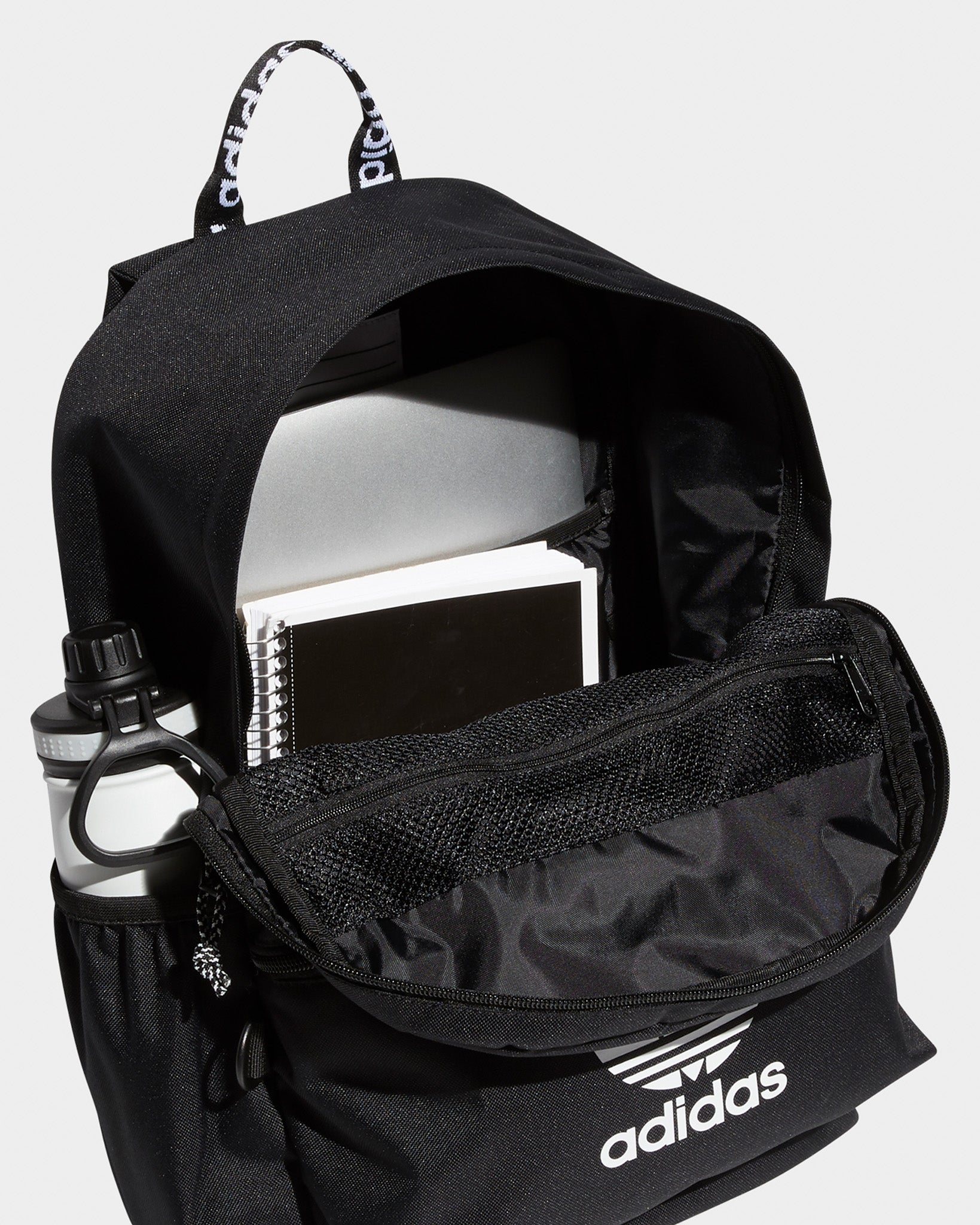 adidas Originals Trefoil Backpack - Black | Stylish & Durable School & Travel Backpack for Men & Women | Perfect for College, Gym & Everyday Use