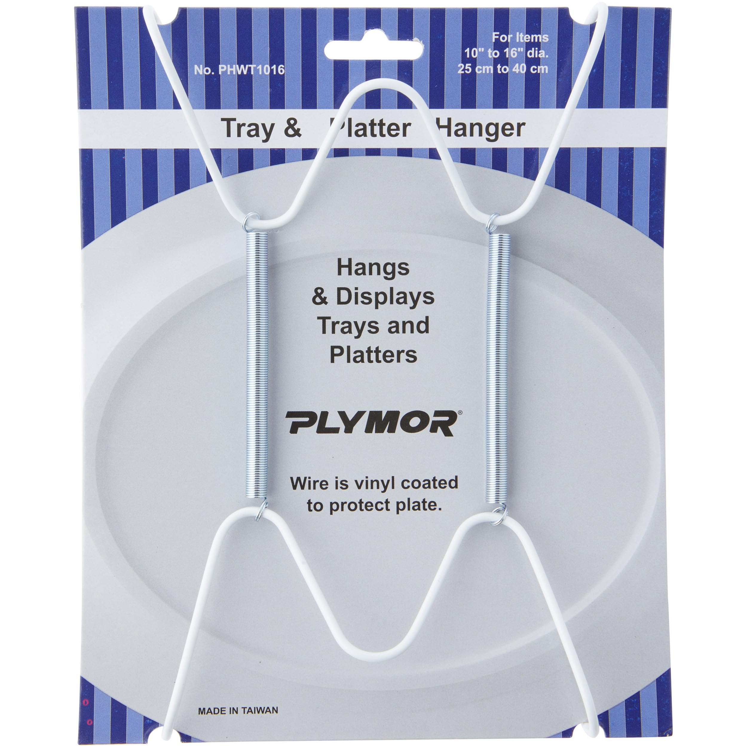 Plymor White Vinyl Wall Mount Tray & Platter Holder - 8.25