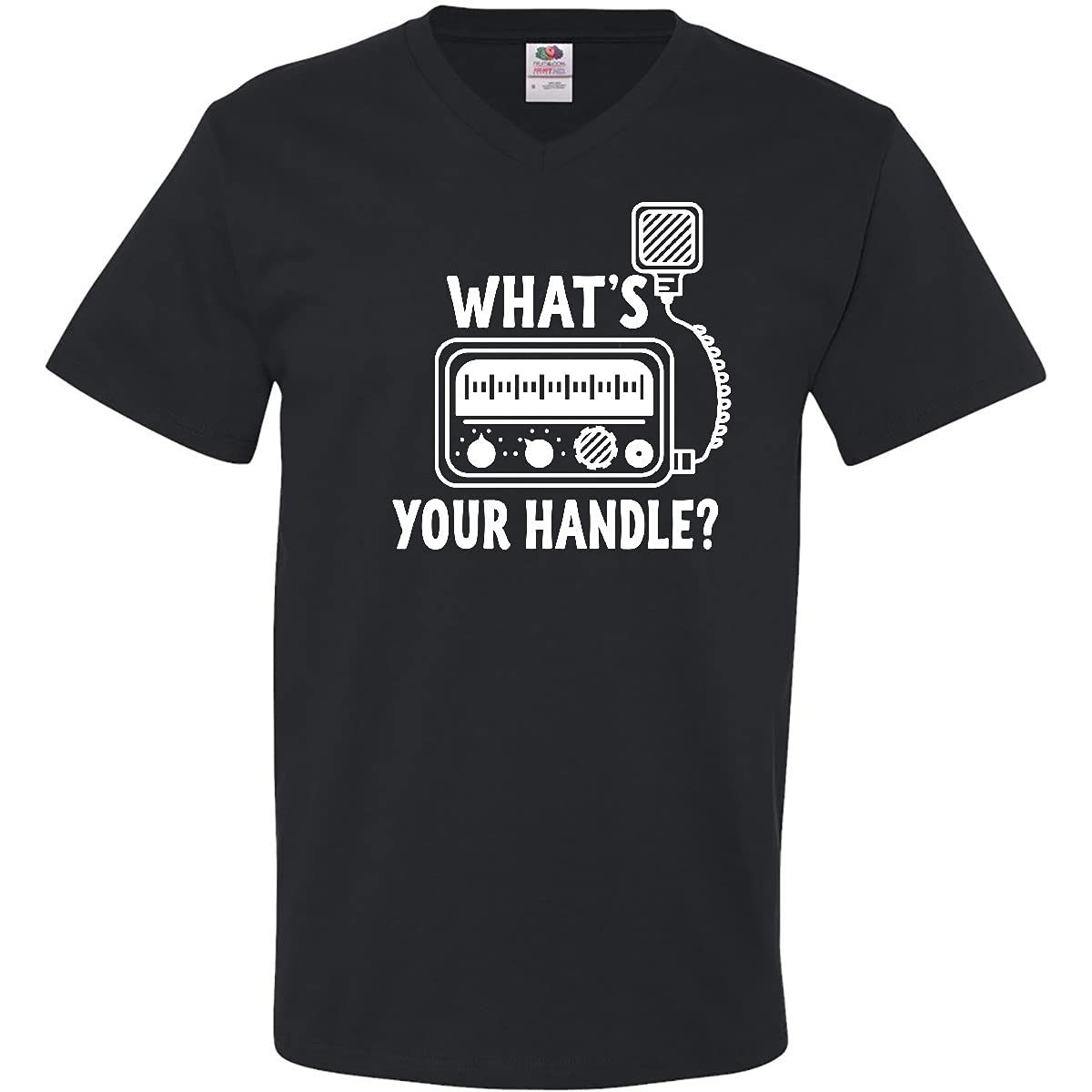 Inktastic CB Radio Retro Trucking Gift for Men - Vintage V-Neck T-Shirt for Truck Drivers & Road Trip Enthusiasts | Comfortable Casual Wear for Road Trips & Trucking Events