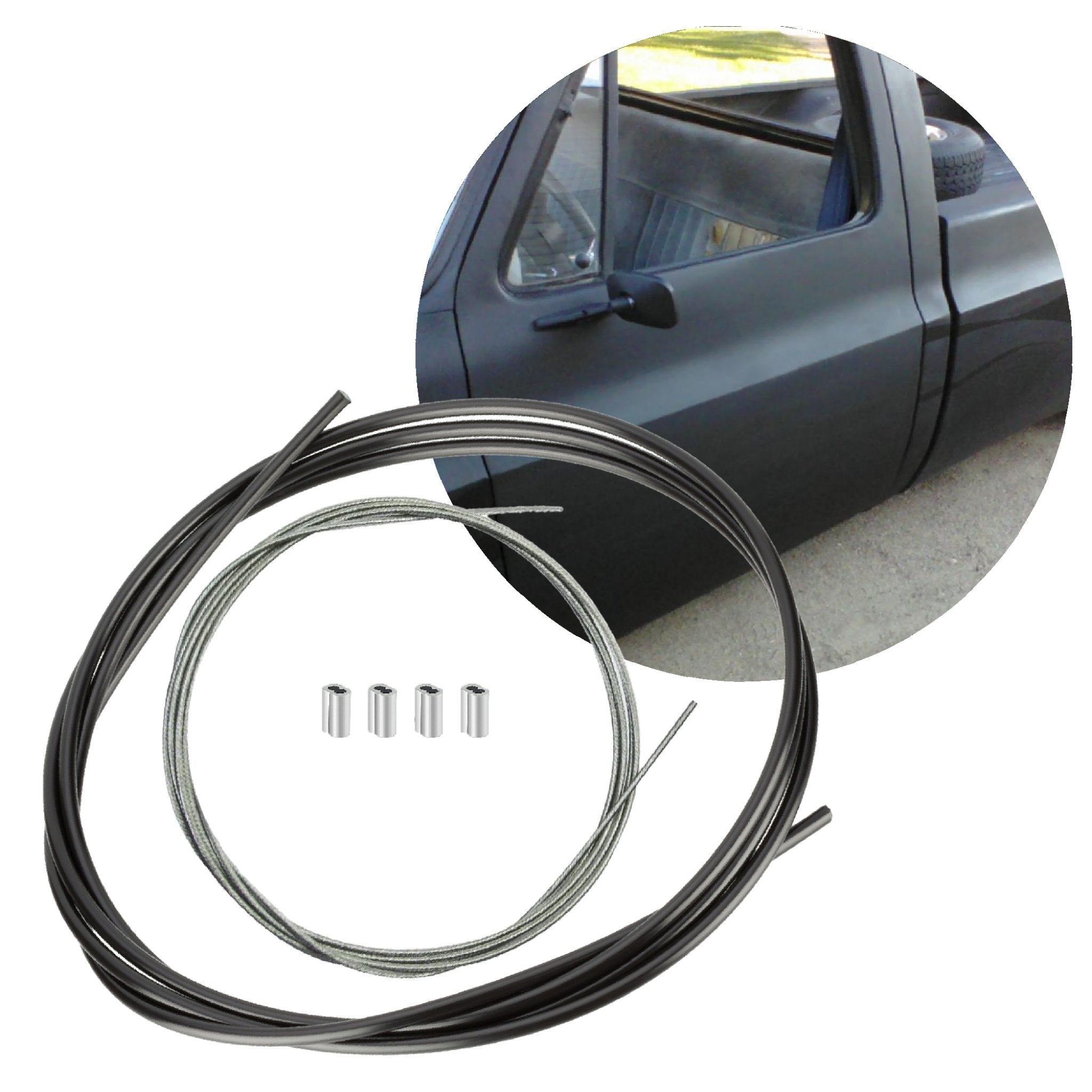 1904-1905 Ford Model C 10' Shaved Door Latch Cable Extension Kit with Housing - Compatible with Trunk Hood Solenoid | Perfect for Classic Car Restoration & Custom Builds