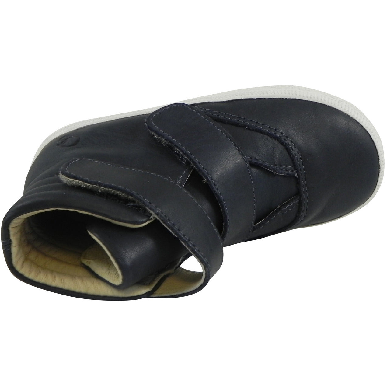 Old Soles 1012 Boys Navy Space Leather Strap High Top Sneakers - Comfortable School Shoes for Kids, Playground & Everyday Wear