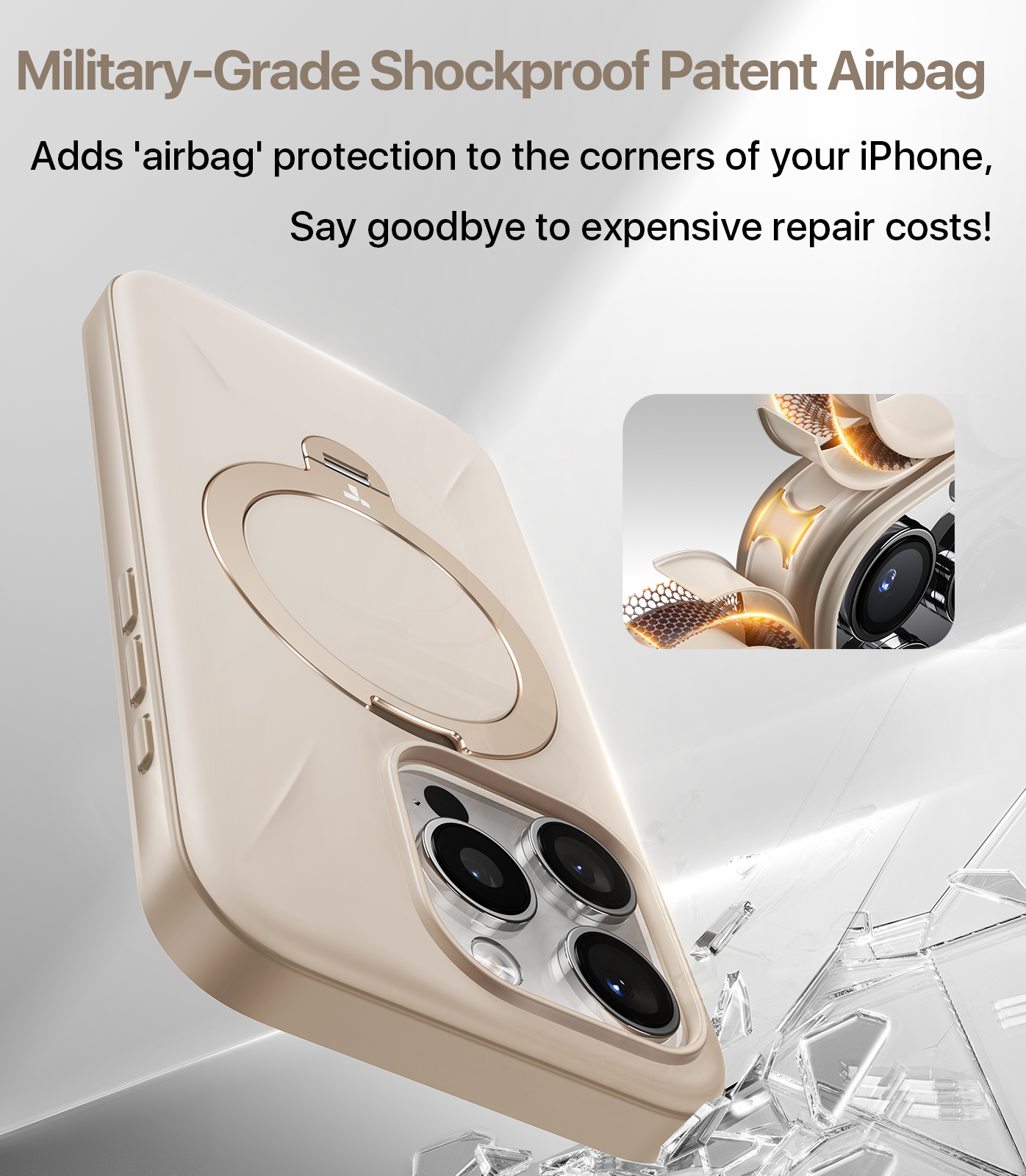 Ostand Spin Fusion 360° Rotating Phone Holder Stand for iPhone 14 Pro - Perfect for Desk, Car, Bedside & Travel Use