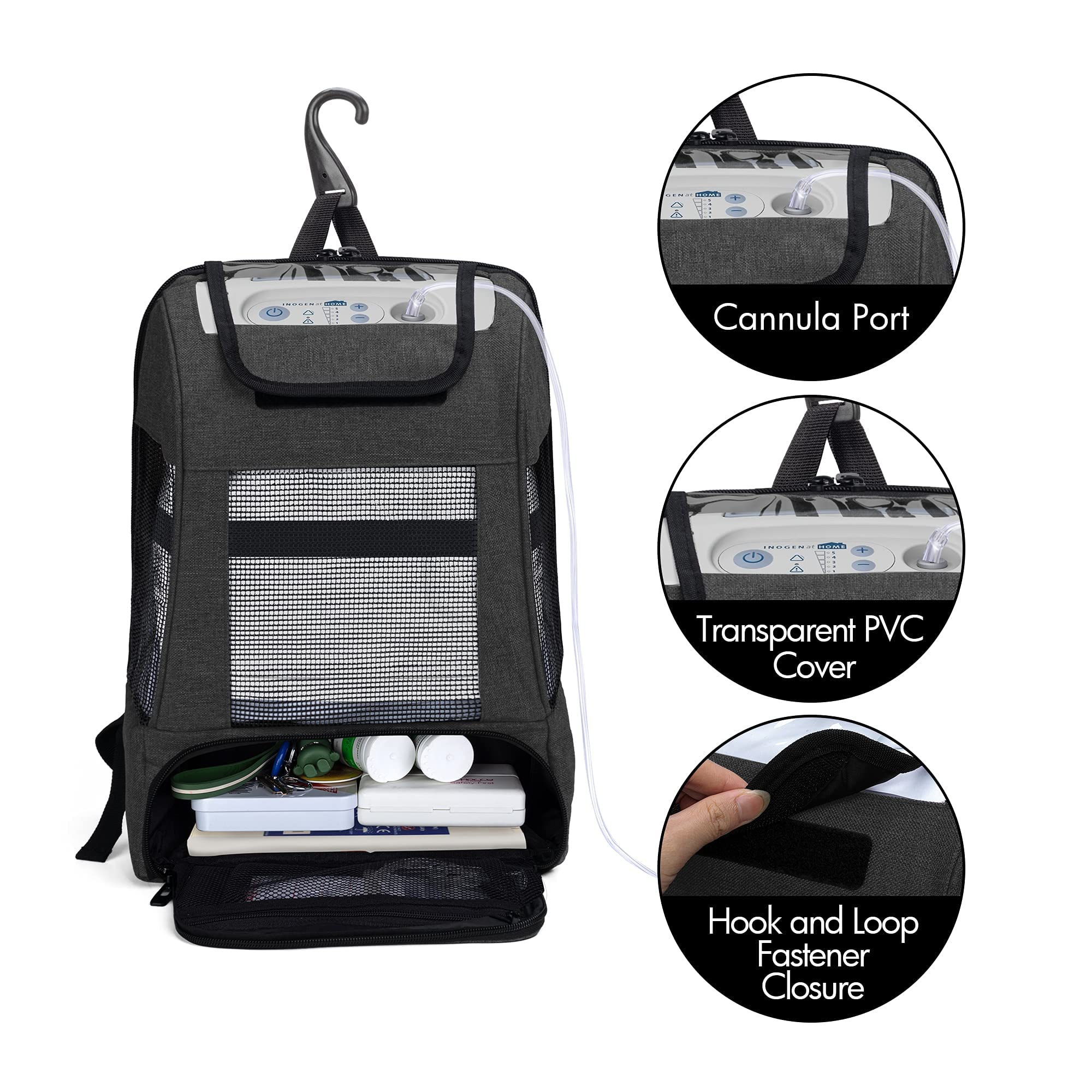 Portable Oxygen Concentrator Backpack - Compatible with Inogen, OxyGo & Caire Units | Travel Medical Bag with Storage Compartment | Perfect for Air Travel, Hiking & Daily Use