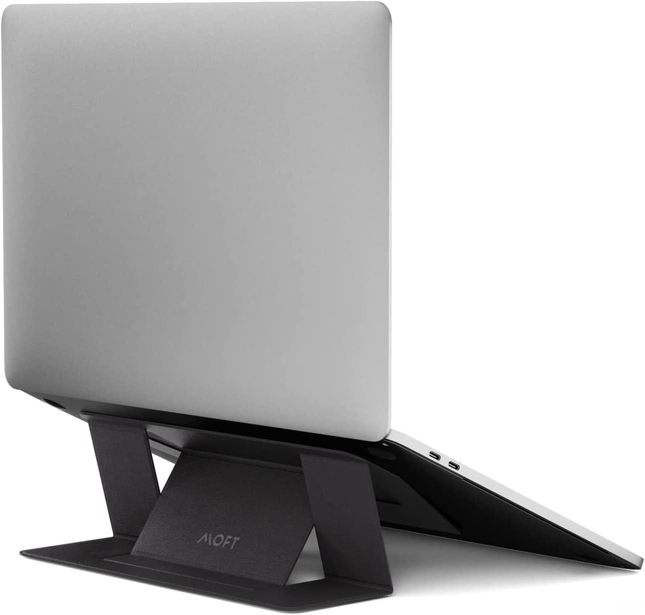 MOFT Laptop Stand for Desk - Foldable & Portable Adhesive Computer Stand with 2 Adjustable Viewing Angles | Compatible with MacBook Air/Pro 11-16 Inch | Perfect for Home Office, Travel & Coffee Shop Work (Black)