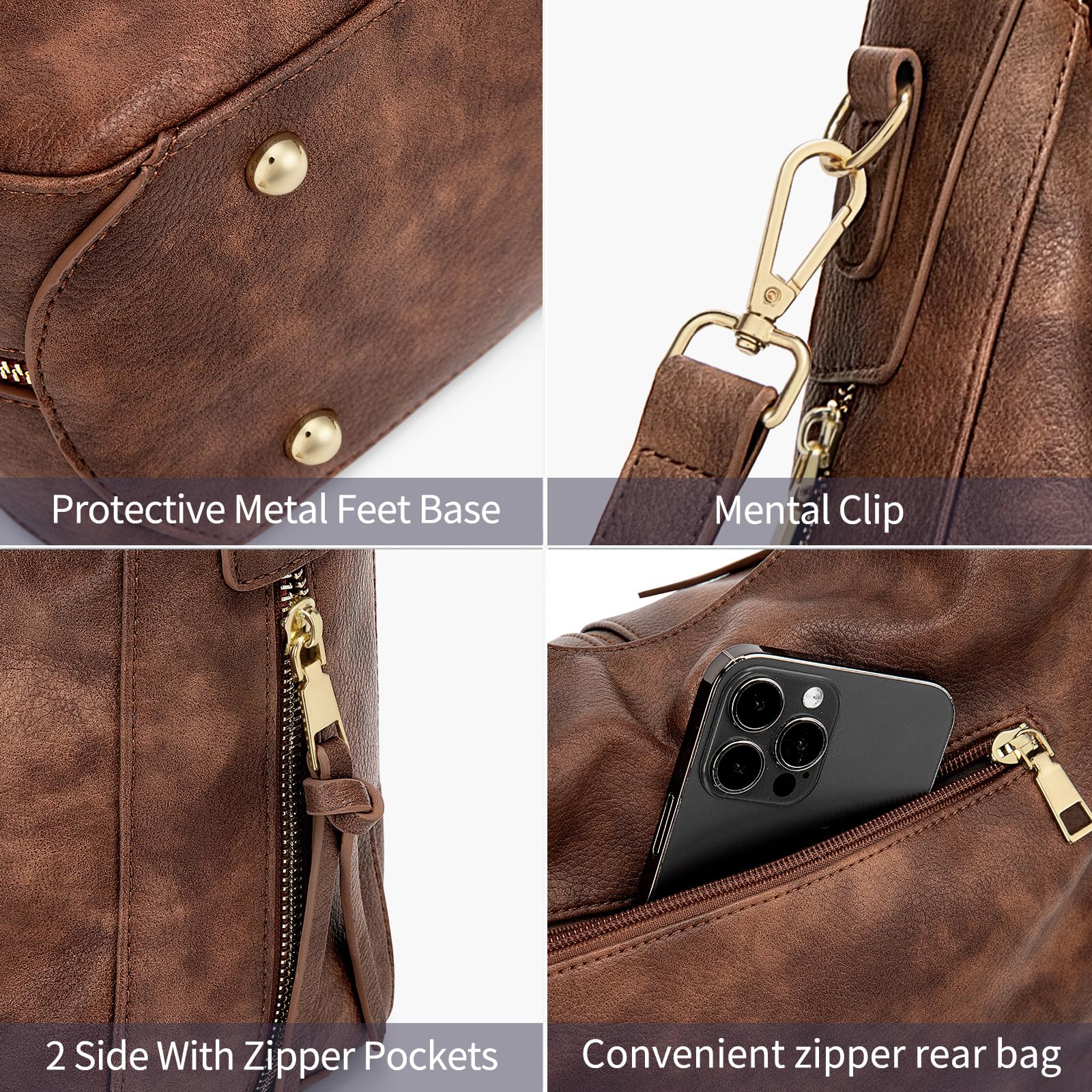 Stylish Vegan Leather Hobo Bag for Women - Large Shoulder Tote & Crossbody Purse - Perfect for Work, Travel and Everyday Use
