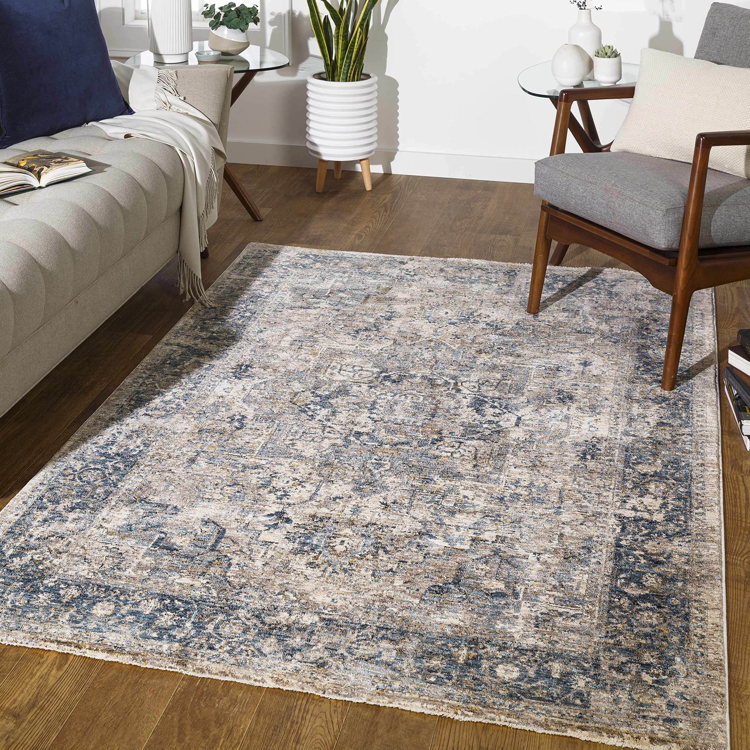Hauteloom Magrath Soft Plush Area Rug for Living Room & Bedroom - Gray & Beige 7'10