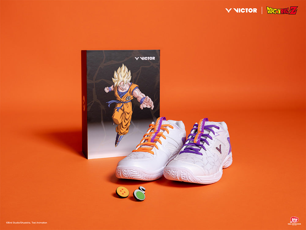 Victor x Dragon Ball Z VG DBZ L Unisex Indoor Court Shoes for Basketball & Volleyball - Lightweight Ivory White Anime Sneakers for Fans & Collectors