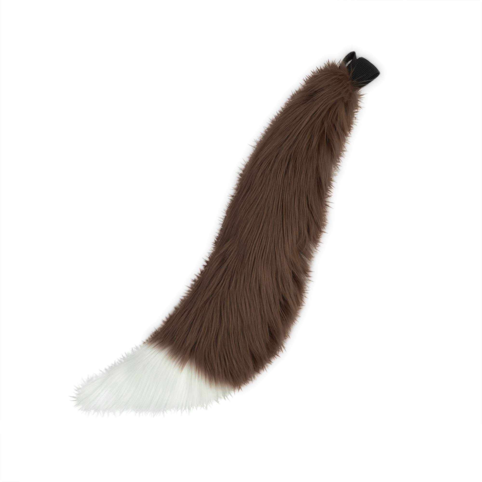 Pawstar Brown Furry Fox Tail Medium - Realistic Fox Costume Accessory for Cosplay, Halloween, Anime Conventions & Fantasy Dress-Up