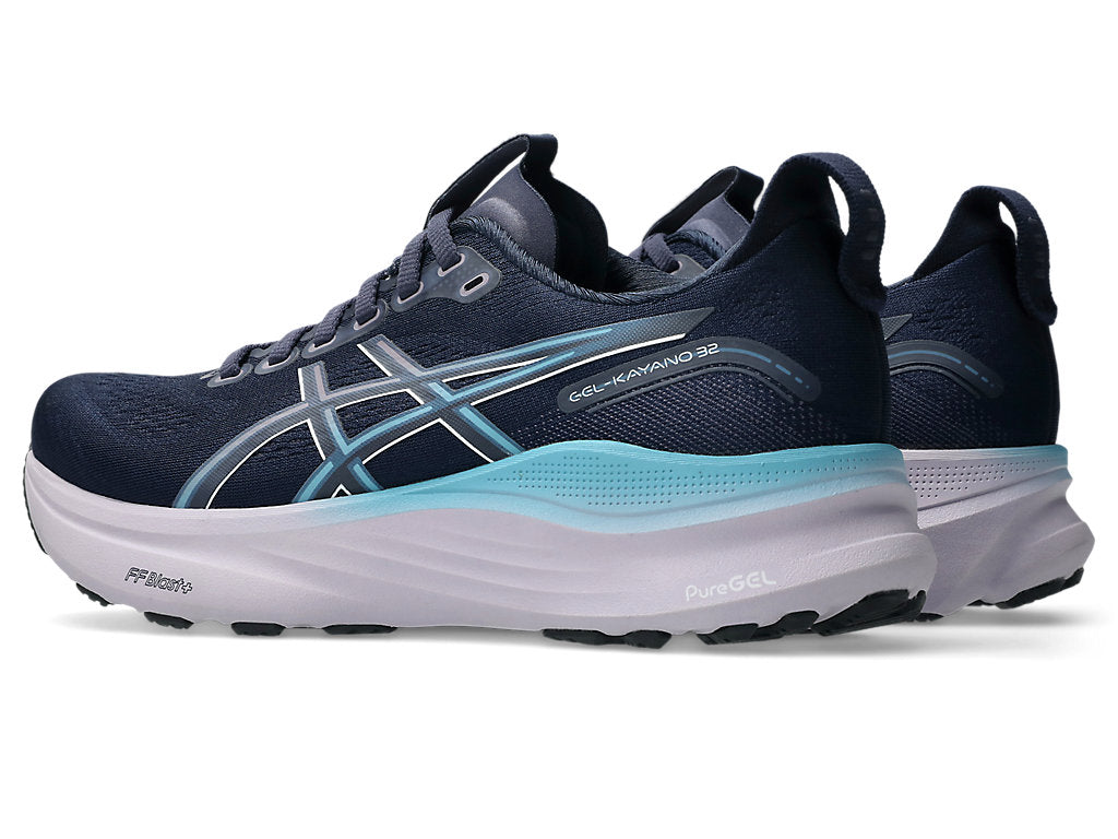 ASICS Women's GEL-Kayano 32 Running Shoes - 400 Midnight/Stillwater - Stability & Cushion for Long Distance Running, Jogging, Gym Workouts