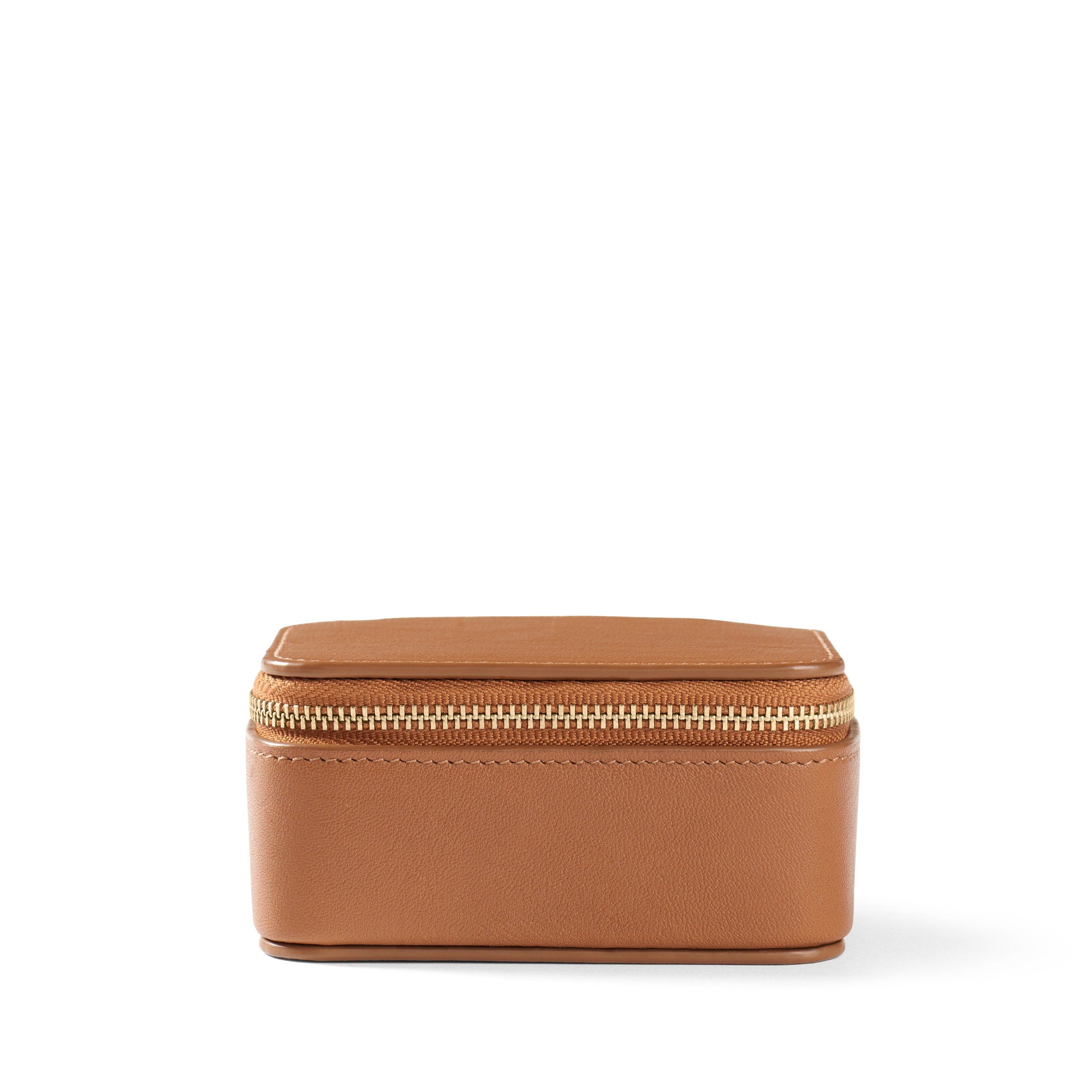 Premium Leather Jewelry Organizer Box - Cognac Brown for Earrings, Rings & Necklaces | Perfect for Travel, Home & Gift Giving