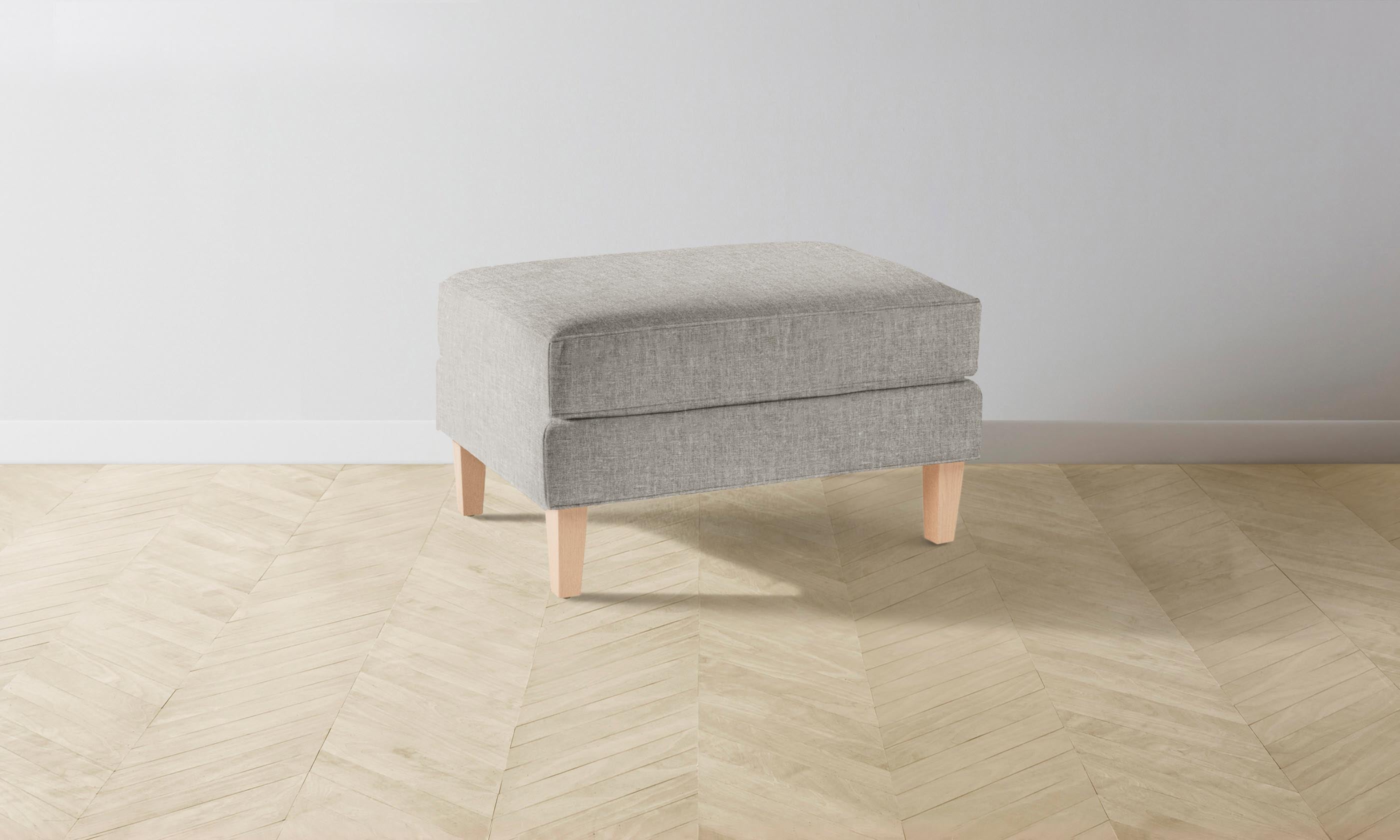 The Crosby Ottoman - Heritage Belgian Linen in Agate | Stylish Footrest & Living Room Accent for Modern Homes