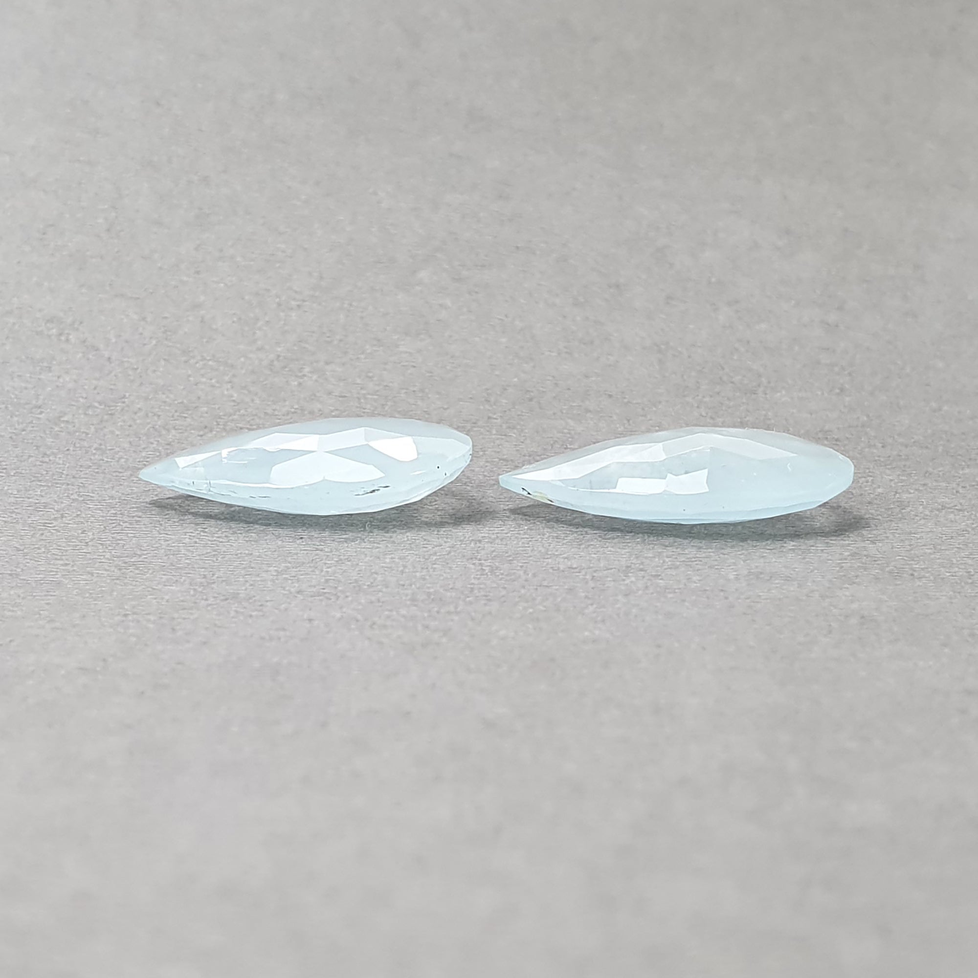 Natural Untreated Blue Aquamarine Gemstone Rose Cut - 43.00cts Pear Shape Briolette (28*18mm & 29*18mm, 2pcs) | Elegant Jewelry Making, Healing Crystal Collection, Unique Gift for Birthdays & Anniversaries