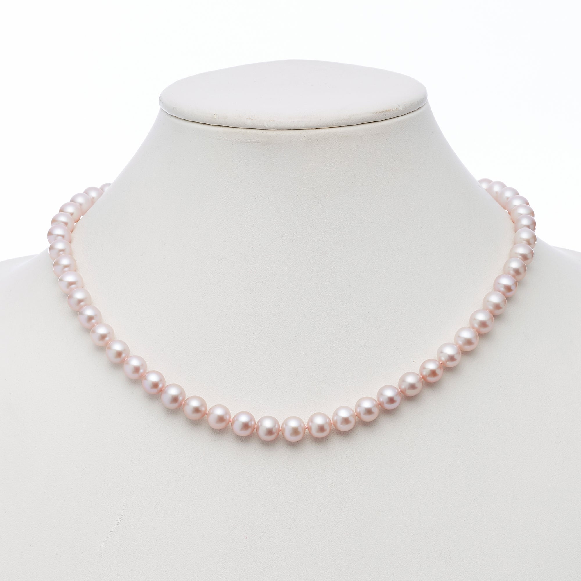 7mm Pink Pearl Necklace for Women - Elegant Cultured Freshwater Pearl Jewelry Gift for Wedding, Anniversary & Special Occasions