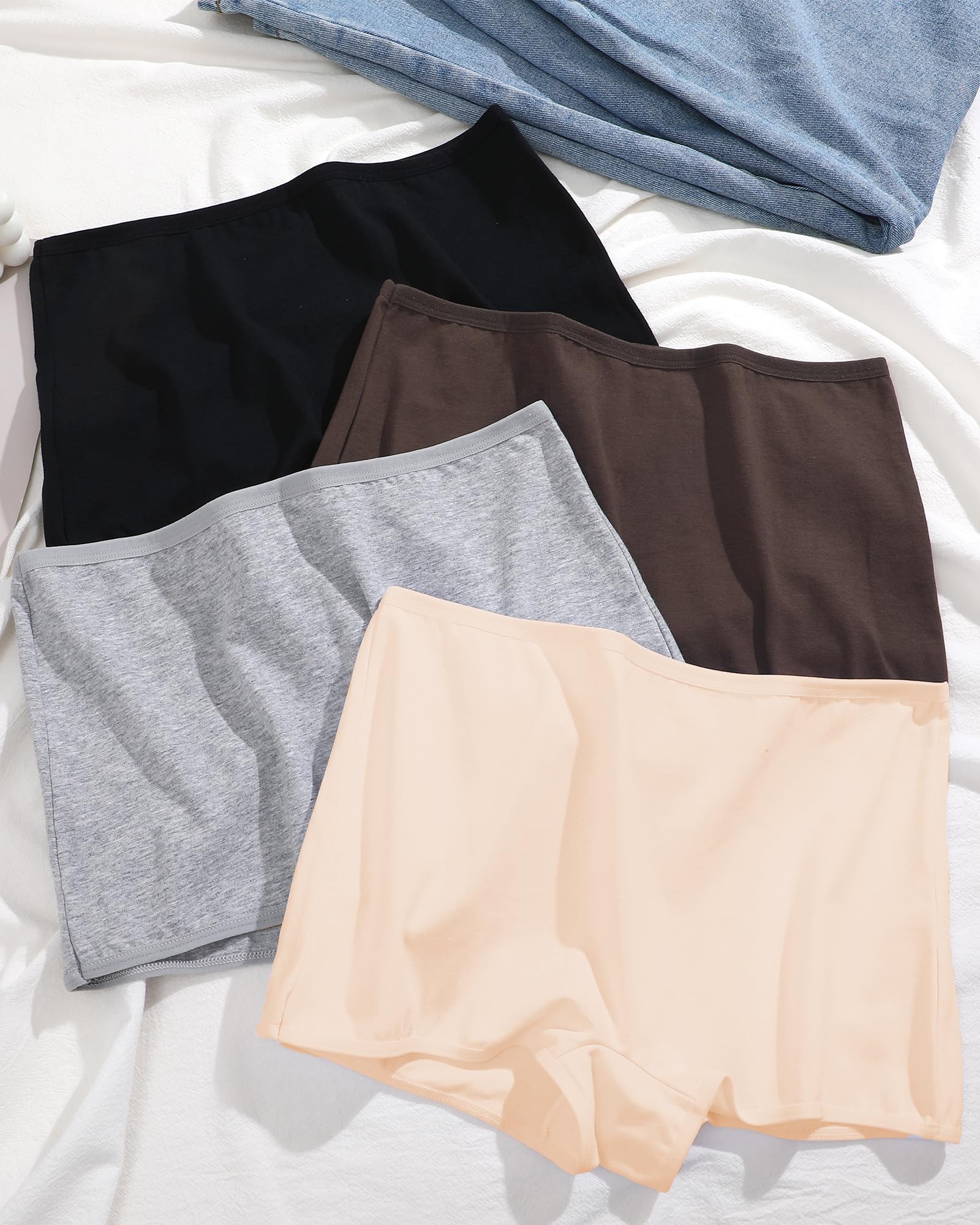 ROSYCORAL Women's Cotton Boy Shorts Underwear - Mid Rise, Full Coverage Boxer Briefs (4-Pack, Sizes S-XXL) | Comfortable for Sleep, Lounge & Everyday Wear