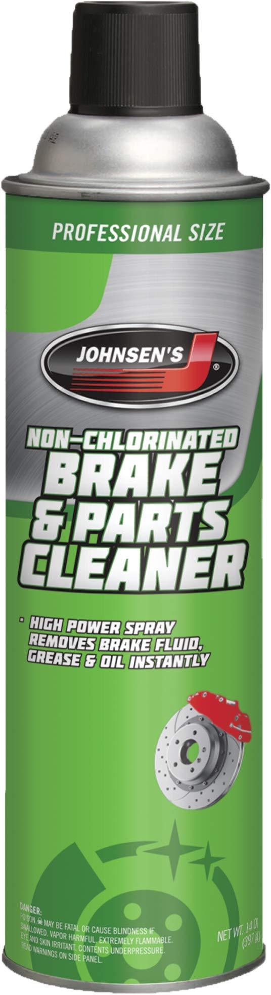 Johnsen's 2413 Non-Chlorinated Brake Parts Cleaner - 14 oz. | Safe for Sensitive Components | Ideal for Automotive Brake Maintenance & Repair | Perfect for DIY Mechanics & Professional Garages