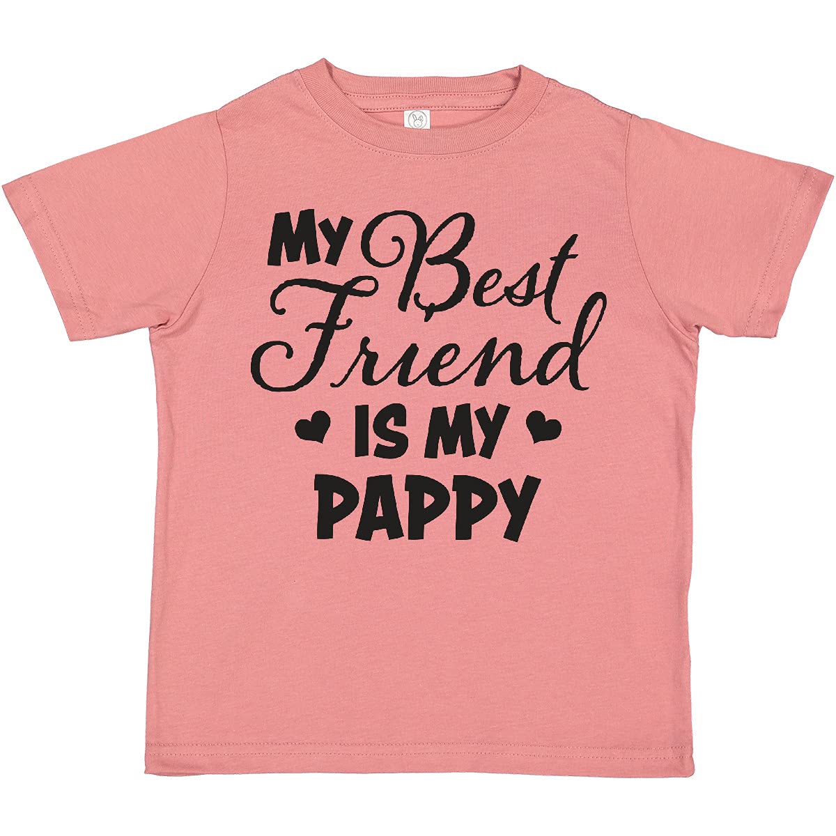 My Best Friend is My Pappy with Hearts Toddler T-Shirt - Cute Grandparent Bonding Outfit for Family Photos and Playdates