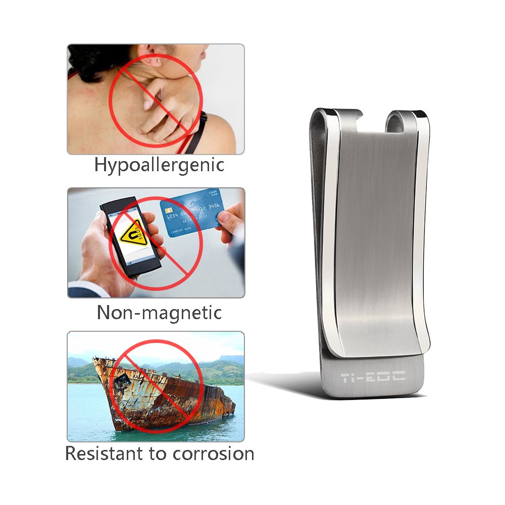 Premium Titanium Slim Money Clip Wallet for Men - RFID Blocking Credit Card Holder & Bottle Opener - Perfect for Travel, Business & Everyday Carry (EDC)