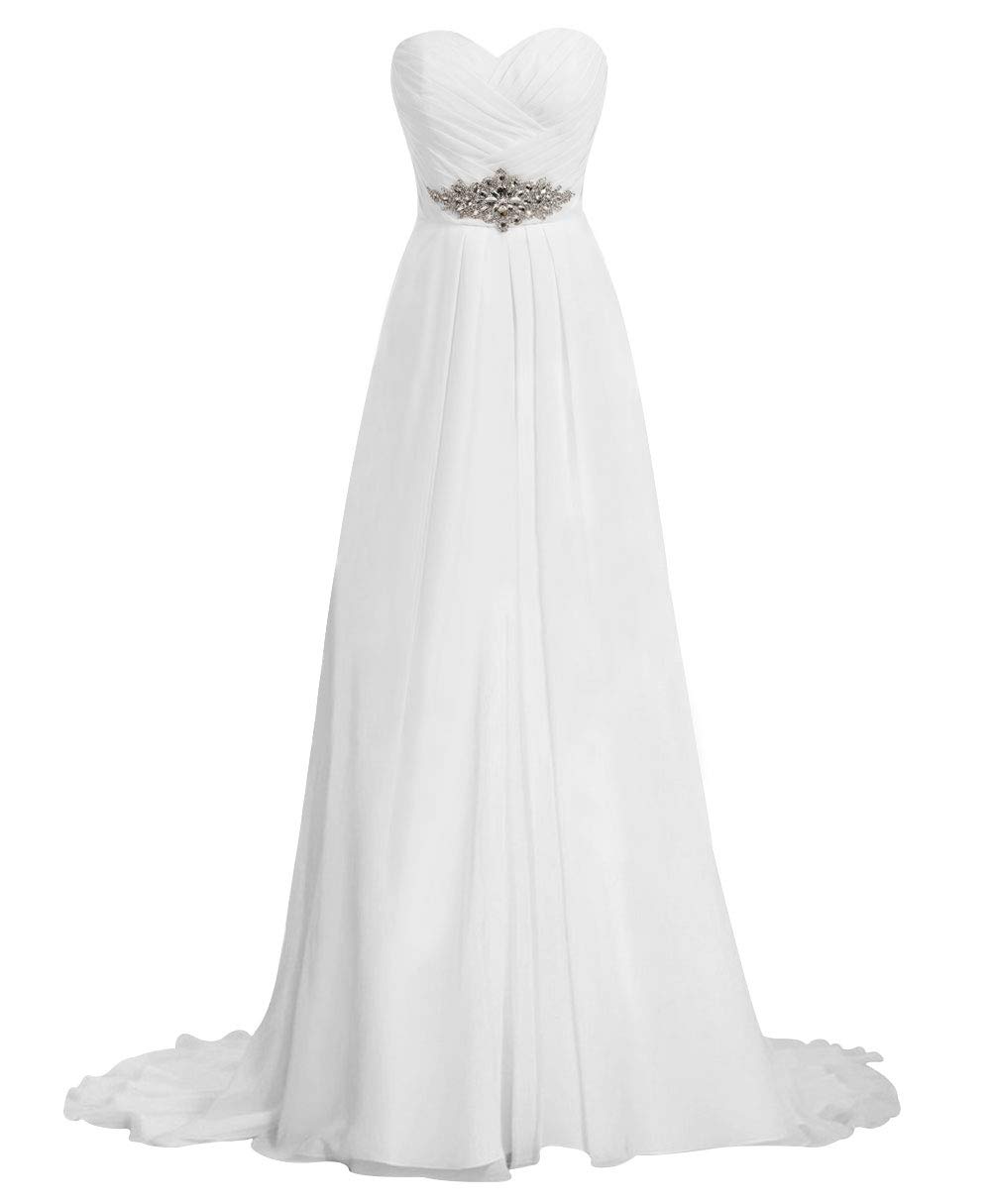 Elegant Strapless Chiffon Wedding Dress with Crystal Sash - Perfect for Beach Brides & Outdoor Ceremonies | JAEDEN Pleated Bridal Gown