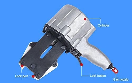 INTBUYING Pneumatic Strapping Tool Kit - Heavy Duty Metal Strapping Tensioner & Cutter Sealer for Steel Banding - Ideal for Warehouse, Shipping, and Industrial Packaging Applications