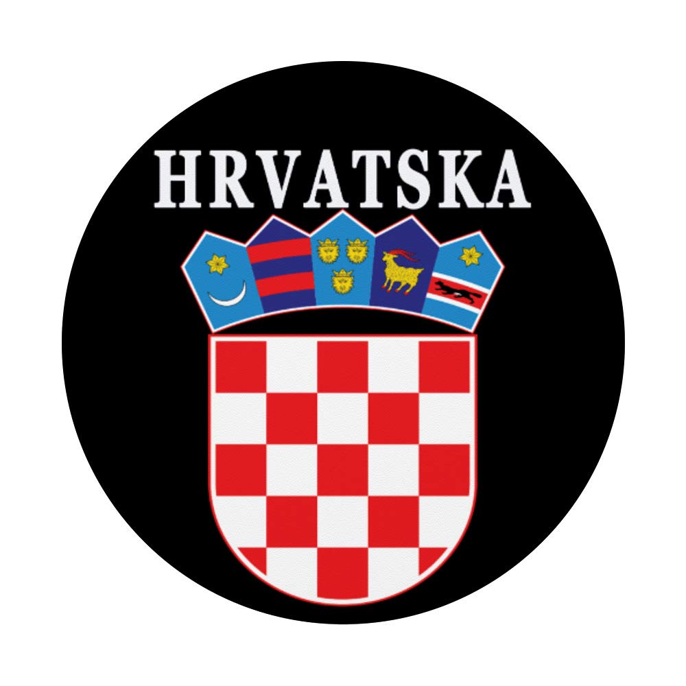 Croatian National Pride Emblem PopSockets PopGrip - Swappable Phone Grip for iPhone, Samsung & Tablets - Perfect for Travel, Work & Daily Use