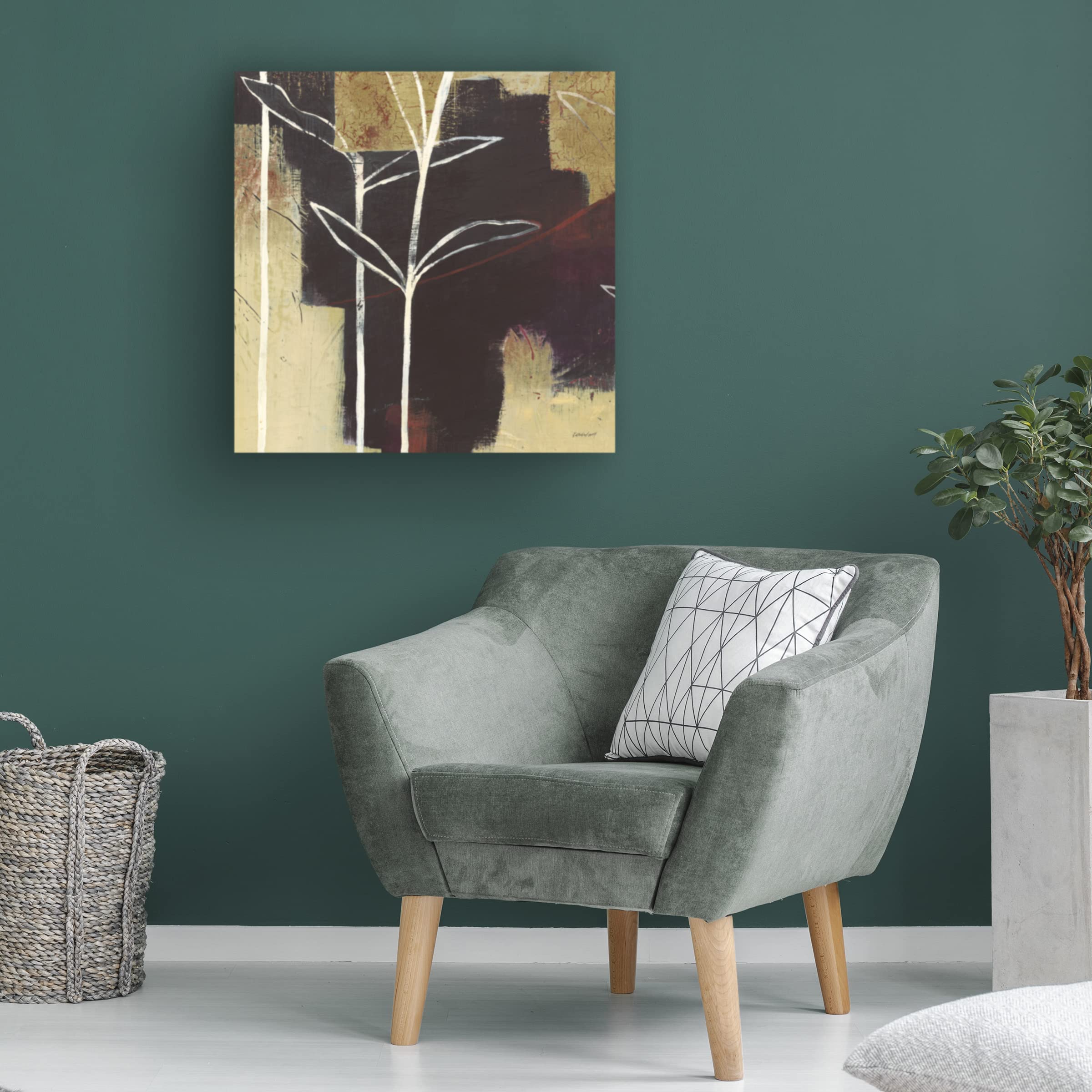 Trademark Fine Art 'Sun Stems Tile III' Canvas Wall Art Print by Kathrine Lovell - Modern Botanical Decor for Living Room, Bedroom & Office