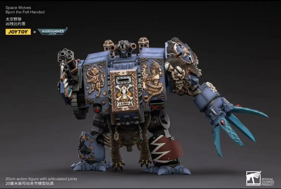 JOYTOY 1/18 Scale Warhammer 40K Space Wolves Bjorn the Fell-Handed Action Figure - Reissue Version - Collectible Model for Display & Wargaming Scenes