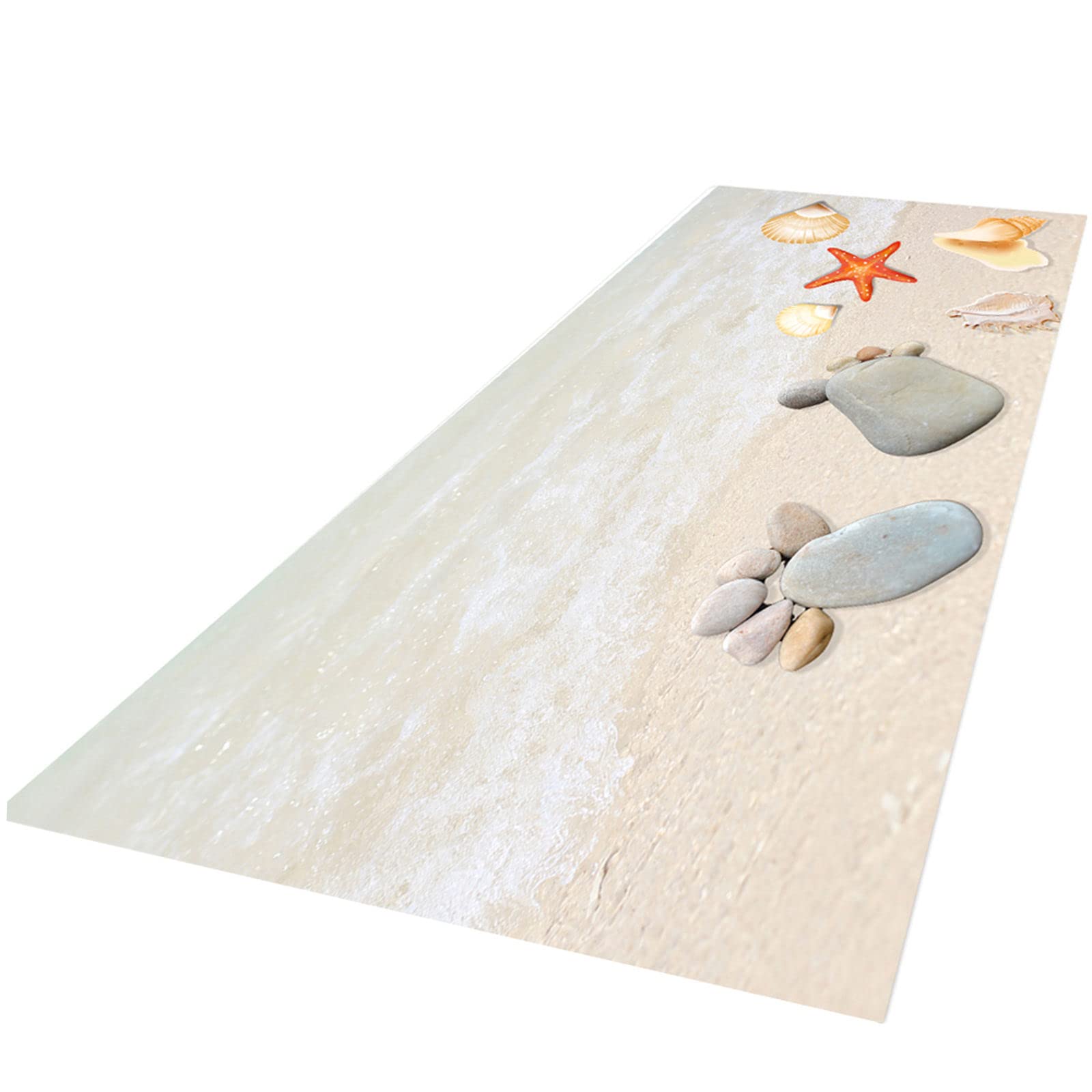 Non-Slip Rubber Backing Runner Rug - MagiDeal 40x120cm Washable Bathroom Rug for Laundry Room, Kitchen Entrance & Sofa Decor | Home Decor, Coastal Design | Perfect for High-Traffic Areas, Pet-Friendly Spaces & Moisture-Prone Zones