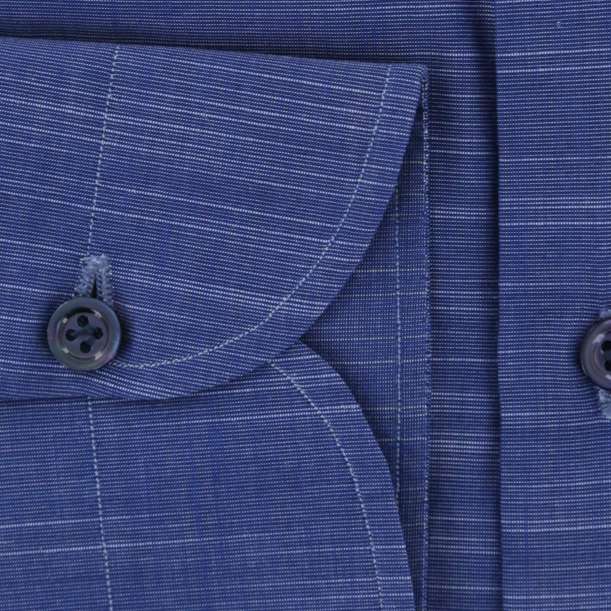 Blue Patterned Button Down Spread Collar Cotton Slim Fit Dress Shirt for Men - Size Medium 16 - Perfect for Business Casual, Office Wear & Formal Occasions