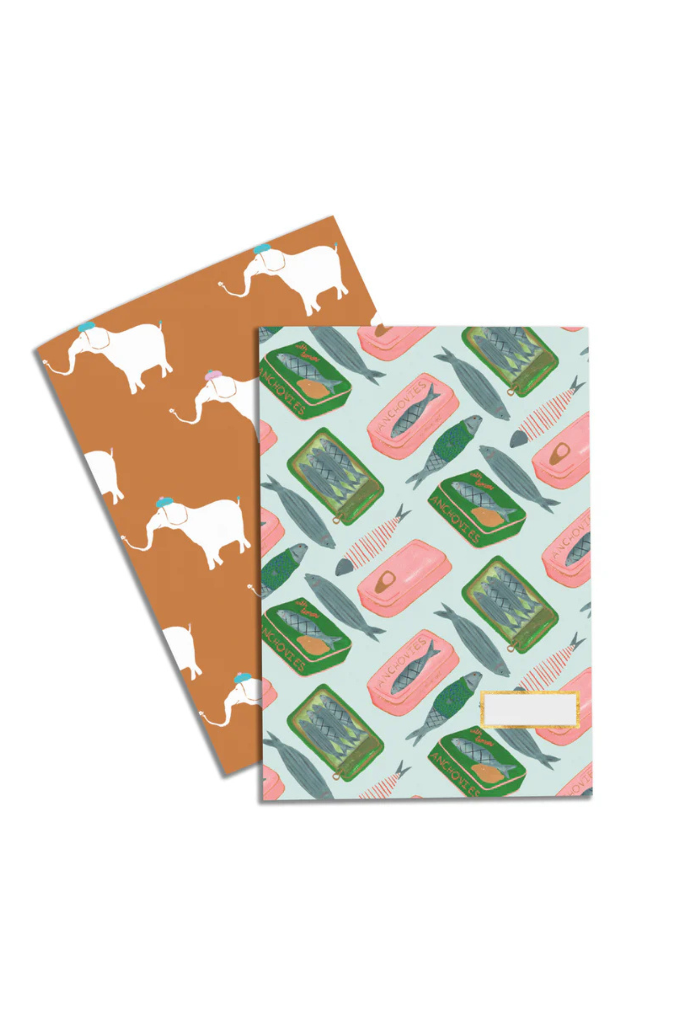 Premium Notebook Set with Anchovies & Elephants Design - Stylish Journal for School, Office & Creative Writing - Perfect Gift for Students & Professionals