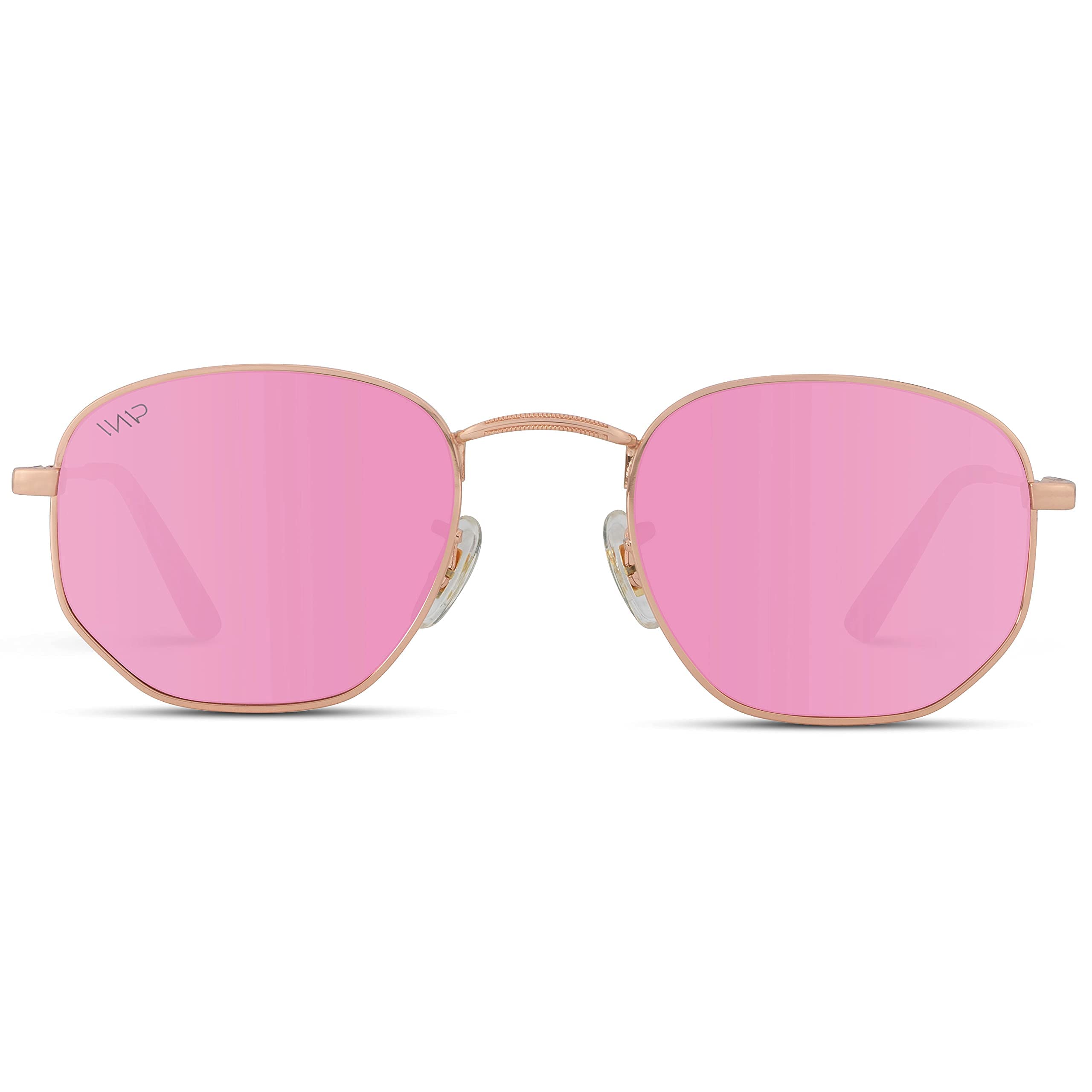 WearMe Pro Polarized Hexagon Retro Sunglasses for Men & Women - UV Protection, Fashion Round Frame - Perfect for Driving, Beach & Outdoor Activities