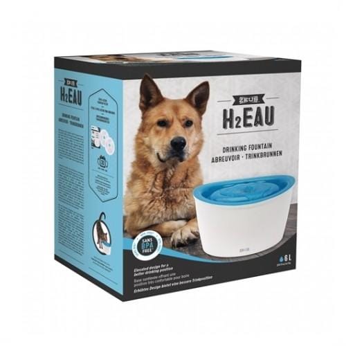 Zeus H2EAU 6L Pet Water Fountain for Dogs & Cats - Automatic Stainless Steel Drinking Bowl with Quiet Pump & LED Light | Perfect for Home, Office, or Travel Use