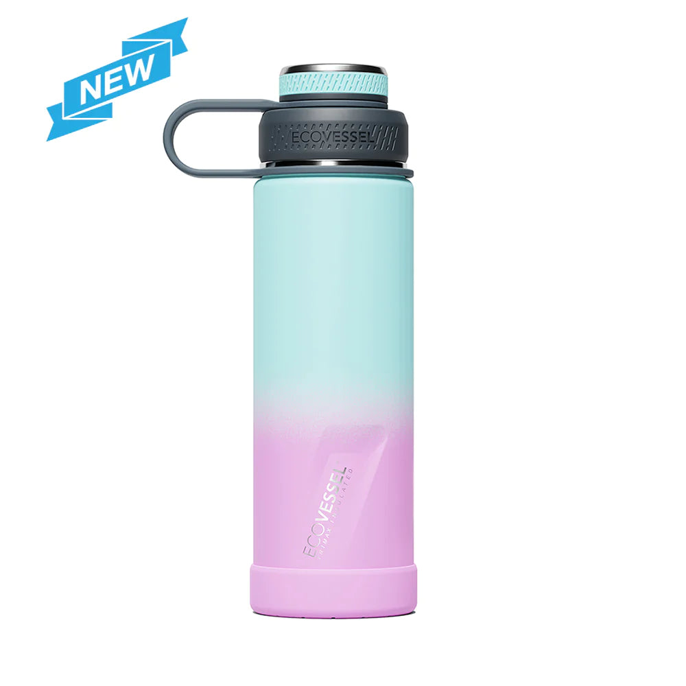EcoVessel 20oz Insulated Stainless Steel Water Bottle - Leak Proof, BPA Free, Keeps Drinks Cold 24Hrs/Hot 12Hrs - Perfect for Hiking, Gym & Outdoor Activities