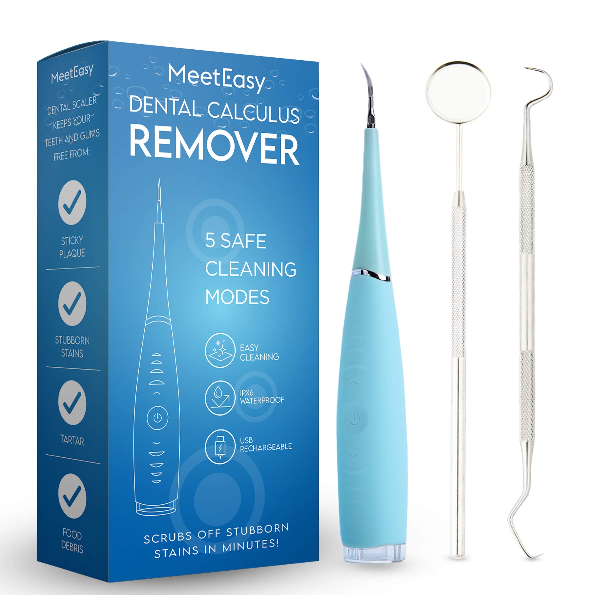 Professional Dental Cleaner Tool Kit for Adults - 100% Safe & Effective Teeth Cleaning Tools - Perfect for Home Dental Care, Travel & Oral Hygiene Maintenance