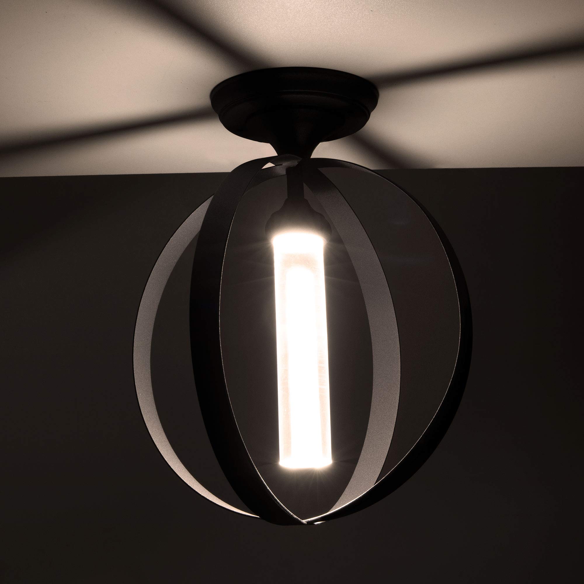 RecPro RV Decorative Iron Sphere Ceiling Light - 12V LED Pendant Light with Frosted Acrylic Shade | Dimmable Hanging Fixture for RV, Camper, Cabin & Home Decor (1 Light) - Perfect for Bedroom, Kitchen & Living Room Lighting