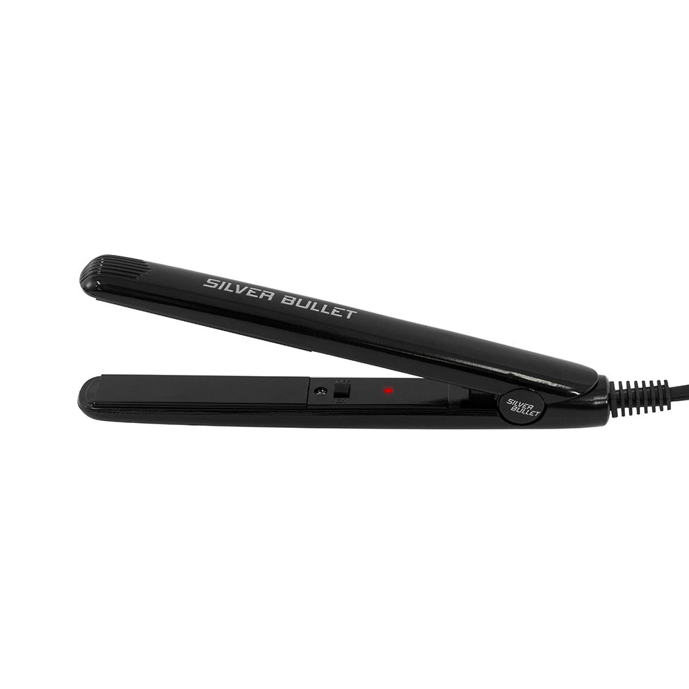 Mini Silver Bullet Hair Straightener - Black | Professional Compact Flat Iron for Travel & Styling On-The-Go | Perfect for Home, Salon & Quick Touch-Ups