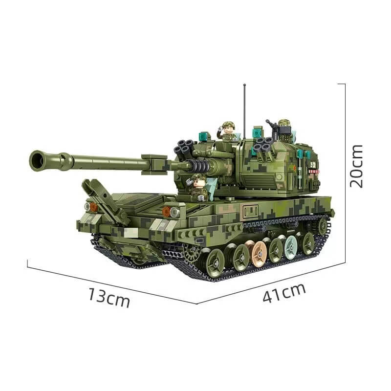 Panlos 688007 155mm Self-Propelled Artillery Building Blocks Set - Military Model Kit for Adults & Kids - Perfect for Collectors, DIY Projects, and War History Enthusiasts