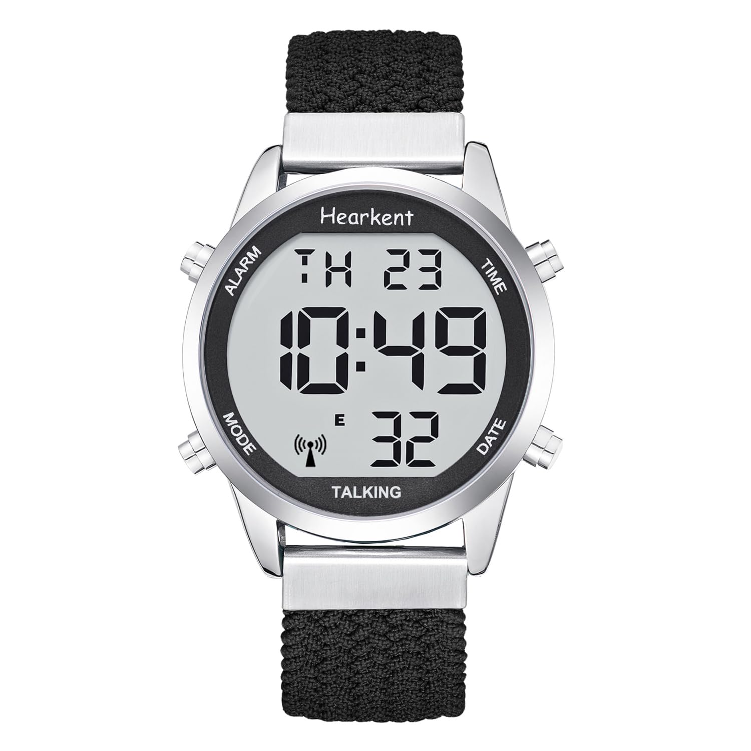 Talking Watch for Seniors - English Male Voice, Alarm, Large Digital Display | Atomic Time & Date Announcement for Visually Impaired & Blind Elderly | Ideal for Daily Use, Medication Reminders & Independent Living