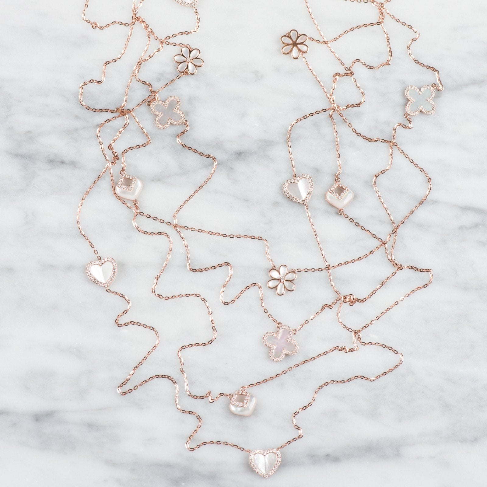 14k Rose Gold Mother of Pearl Heart Diamond Pendant Necklace for Women - Elegant Jewelry Gift for Valentine's Day, Anniversary & Special Occasions