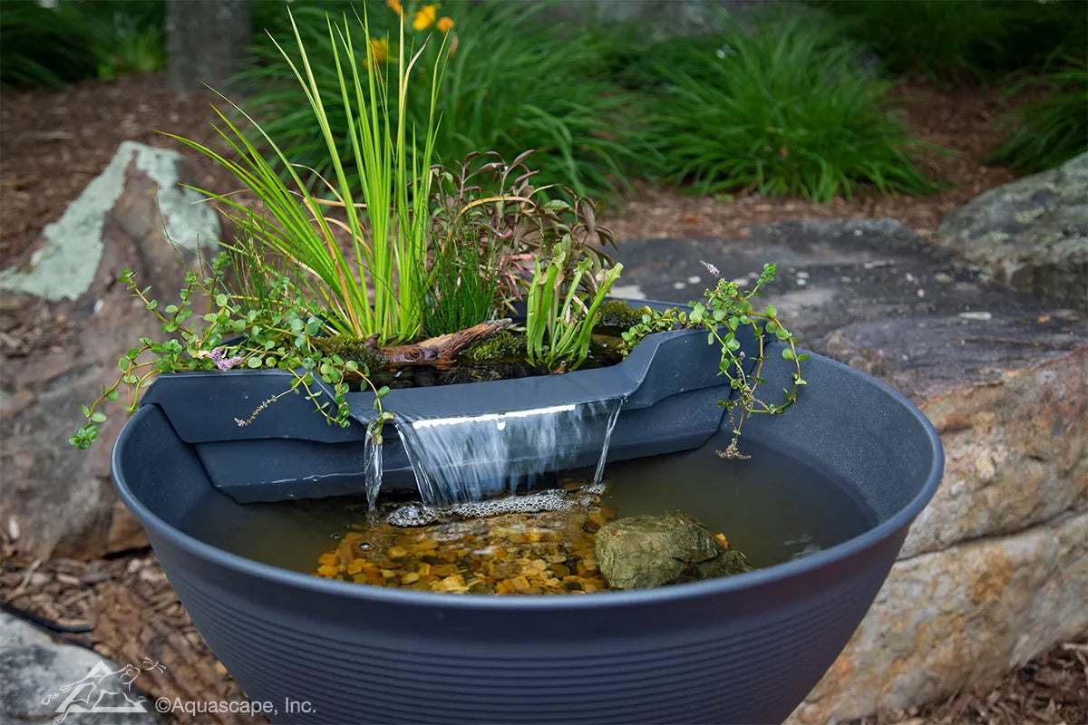 AquaGarden Mini Pond Kit - Small Water Garden Kit for Outdoor & Indoor Use | Perfect for Patio, Balcony, or Tabletop Decoration