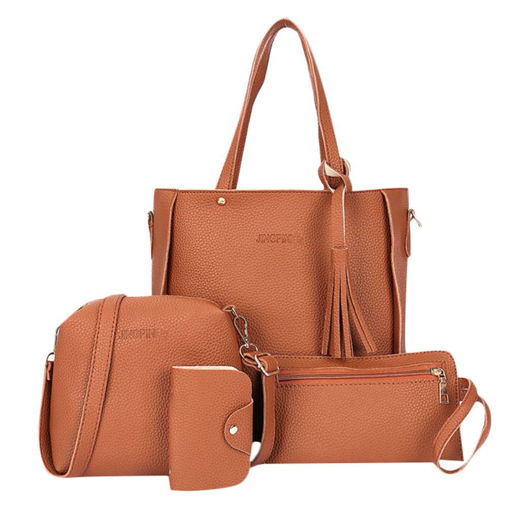 2019 New Fashion Women's Shoulder Bag Set - 4-Piece Messenger Bag, Wallet & Handbag for Work, Travel & Daily Use