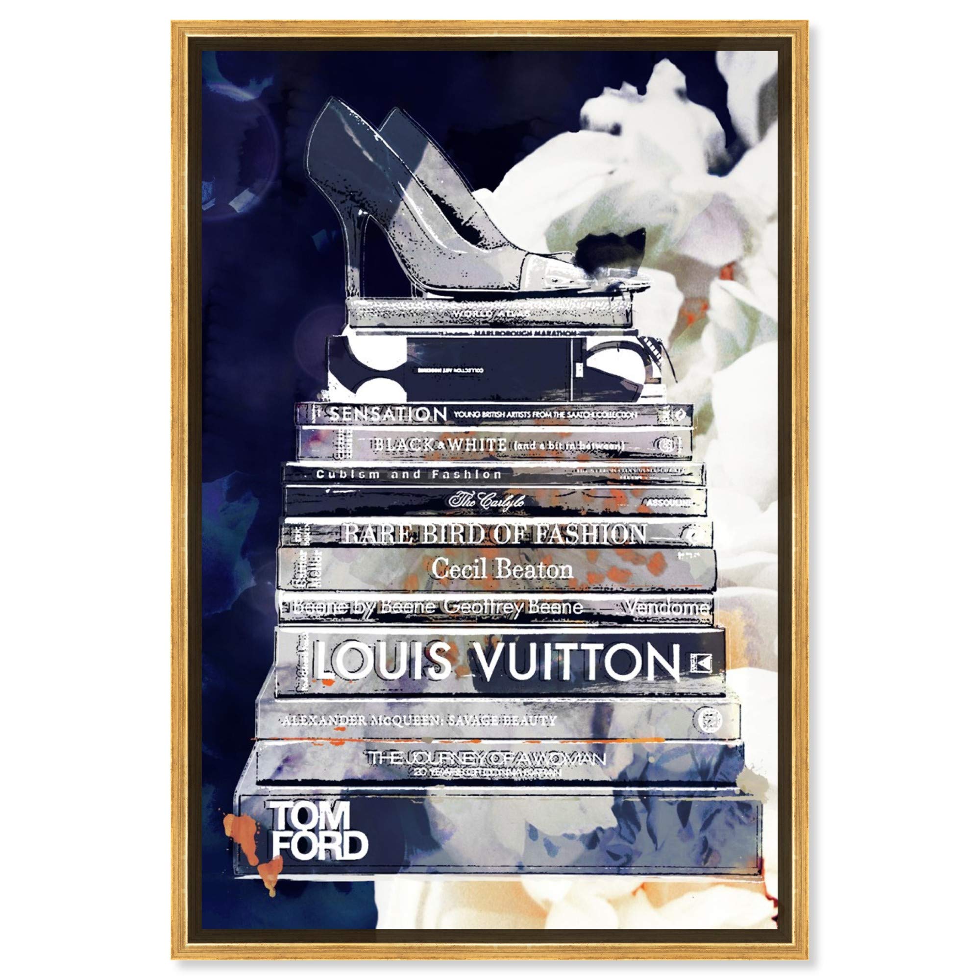 Oliver Gal Artist Co. 'Deep Thoughts' Framed Wall Art - 20x30 Inch Blue & White Canvas Prints for Home Décor | Perfect for Living Room, Bedroom & Office Decorations