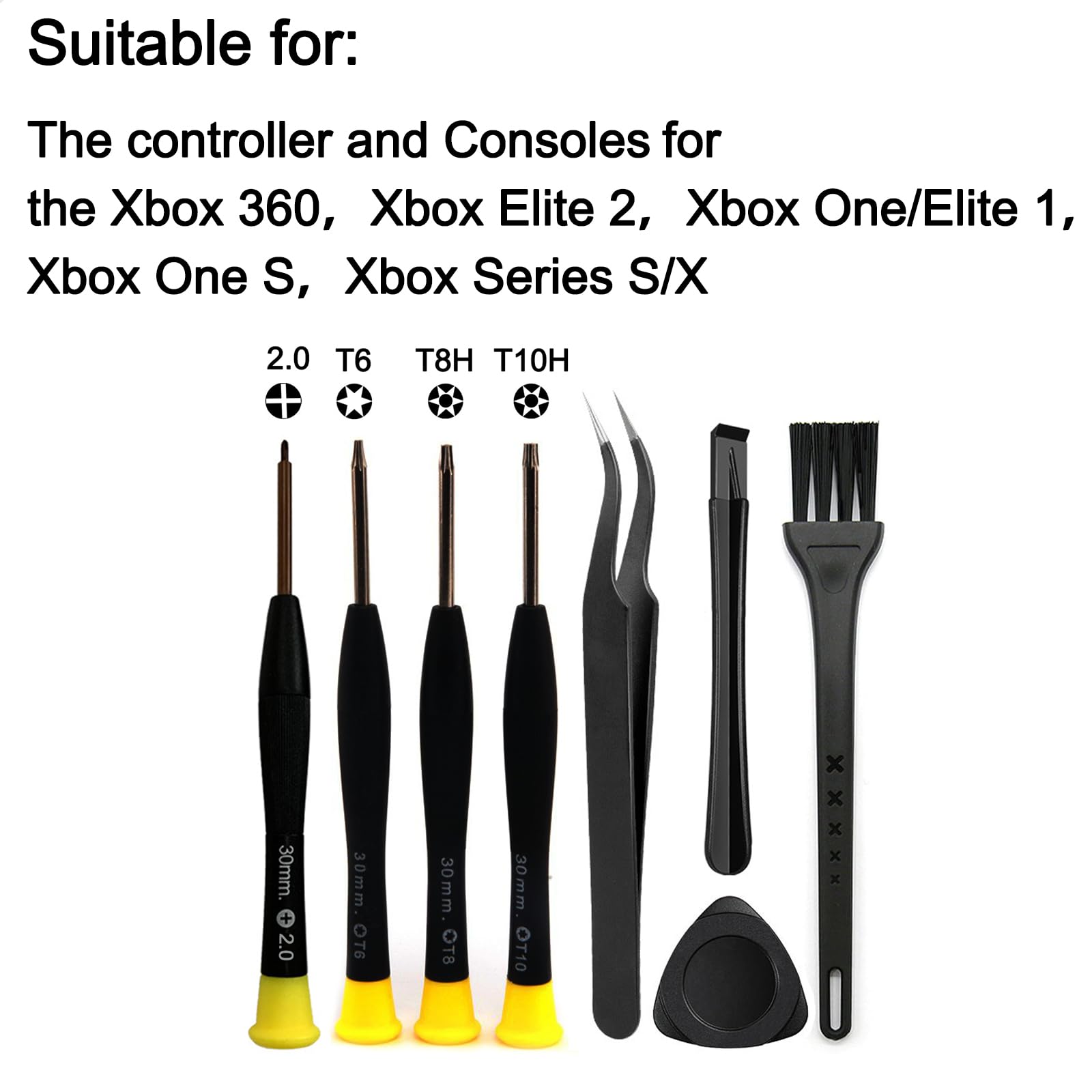 Xbox Controller & Console Cleaning & Repair Tool Kit - PH00 & Torx Security Screwdriver Set (T6 T8H T10H) for Xbox One, Elite 1/2, 360, One S, Series S/X - Perfect for DIY Maintenance & Controller Fixes