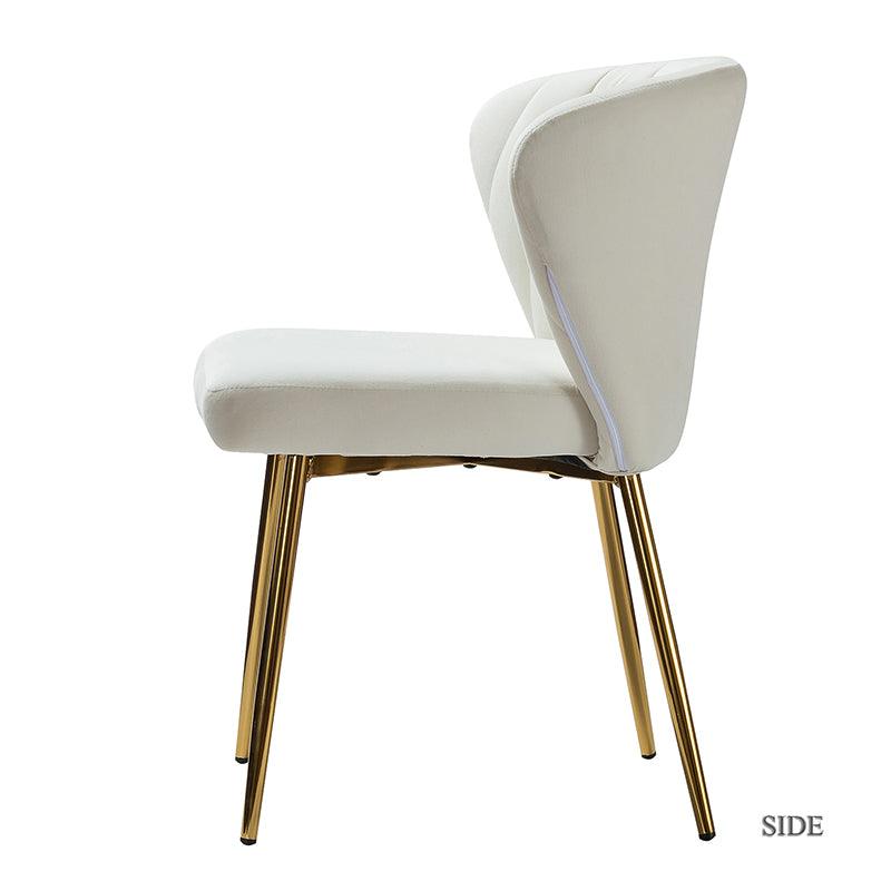 Modern Dining Chairs Set of 4 - Mid Century Metal Leg Side Chairs for Kitchen, Dining Room & Office - Aruna Contemporary Upholstered Seating