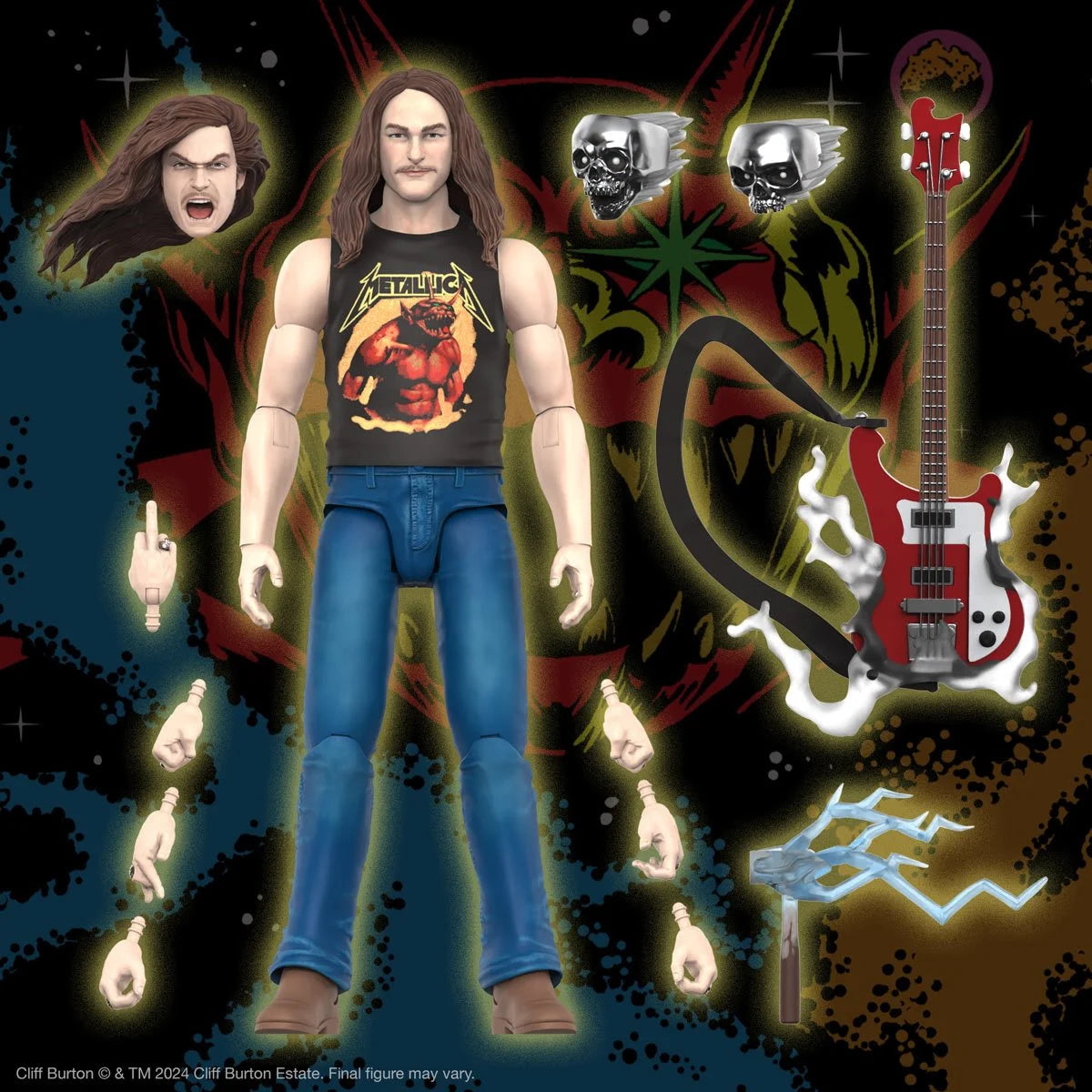 Cliff Burton Superhero Poster - The Ultimates 7-Inch Collectible Action Figure for Music Fans & Marvel Enthusiasts - Perfect for Home Decor, Gift Giving & Comic Book Displays