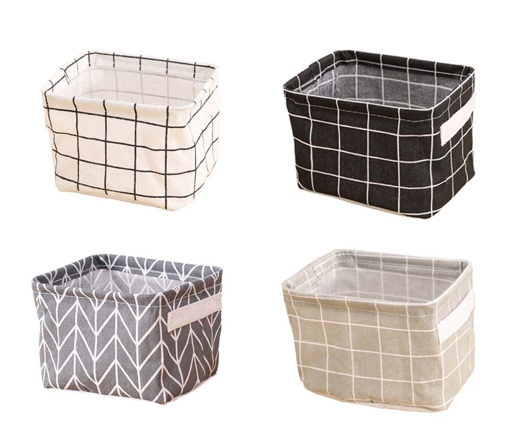 4-Pack Small Storage Baskets with Handles - 7.9