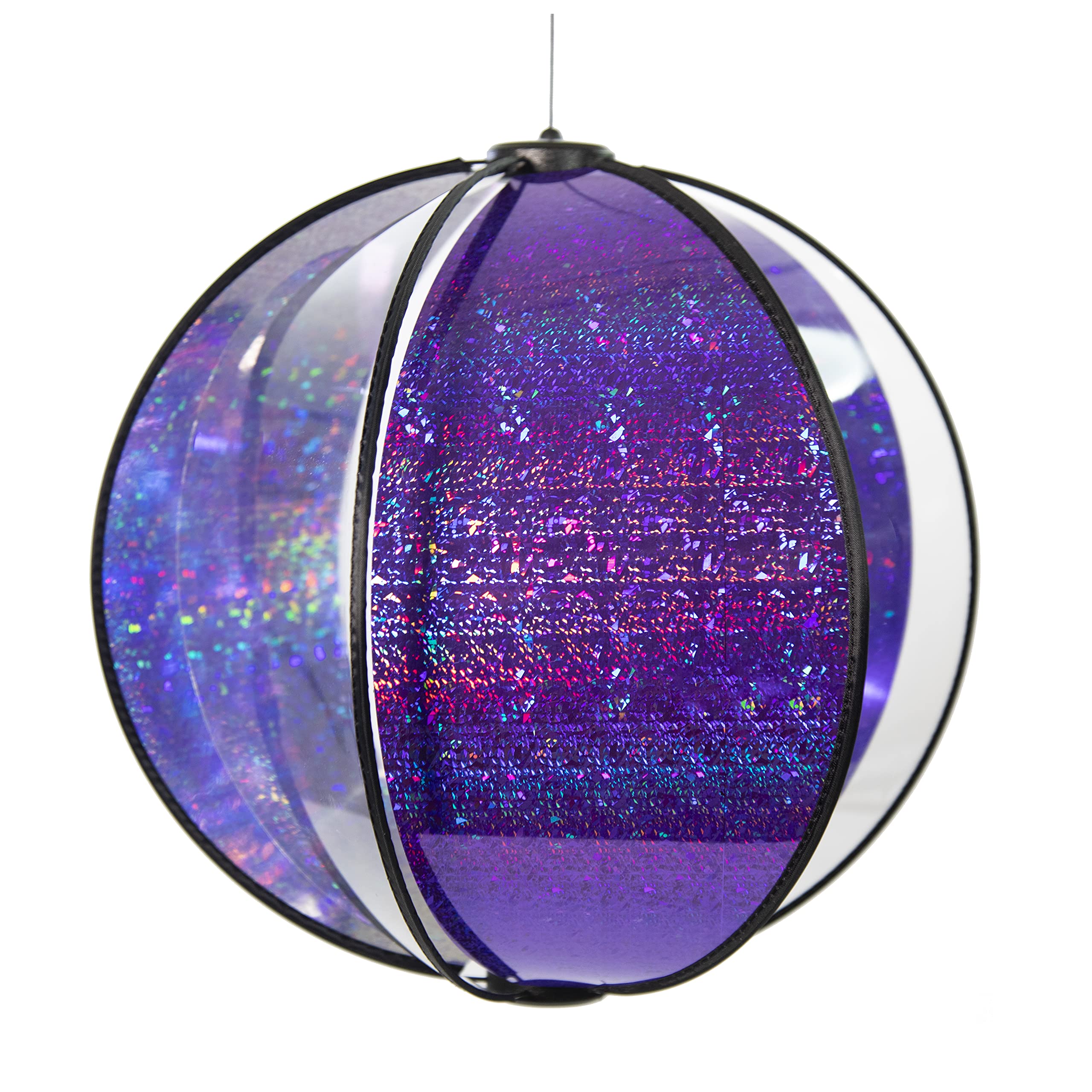 Wind Fairys Spinning Globes - Colorful Outdoor Hanging Decorations for Garden, Patio & Yard (Laser Purple) | Weatherproof Wind Spinners for Outdoor Decoration & Relaxation