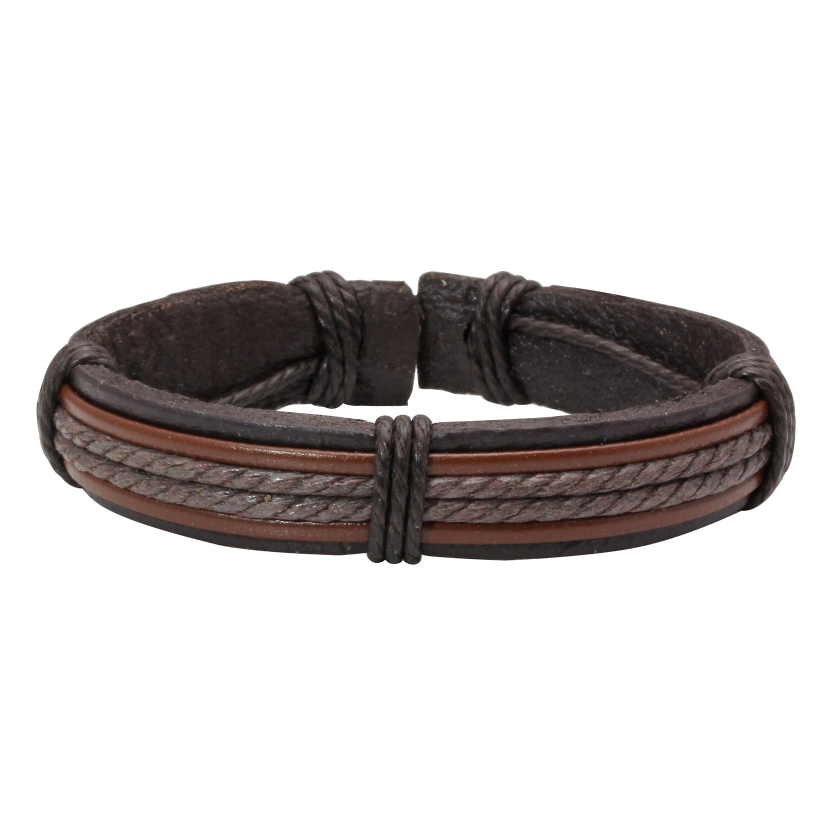 Eigso 8Pcs Braided Leather Bracelets Set for Men & Women - Adjustable Hemp Cord Wrap Bracelets - Perfect for Casual Wear, Gifts & Boho Fashion Accessories
