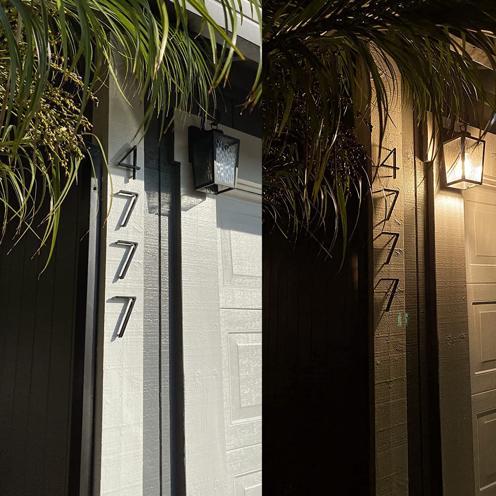 5 Inch Black Floating Modern House Numbers for Outside - Durable Address Mailbox Number with Nail Kit & Instructions (Number 4) - Perfect for Front Door, Mailbox, Fence & Outdoor Address Signage